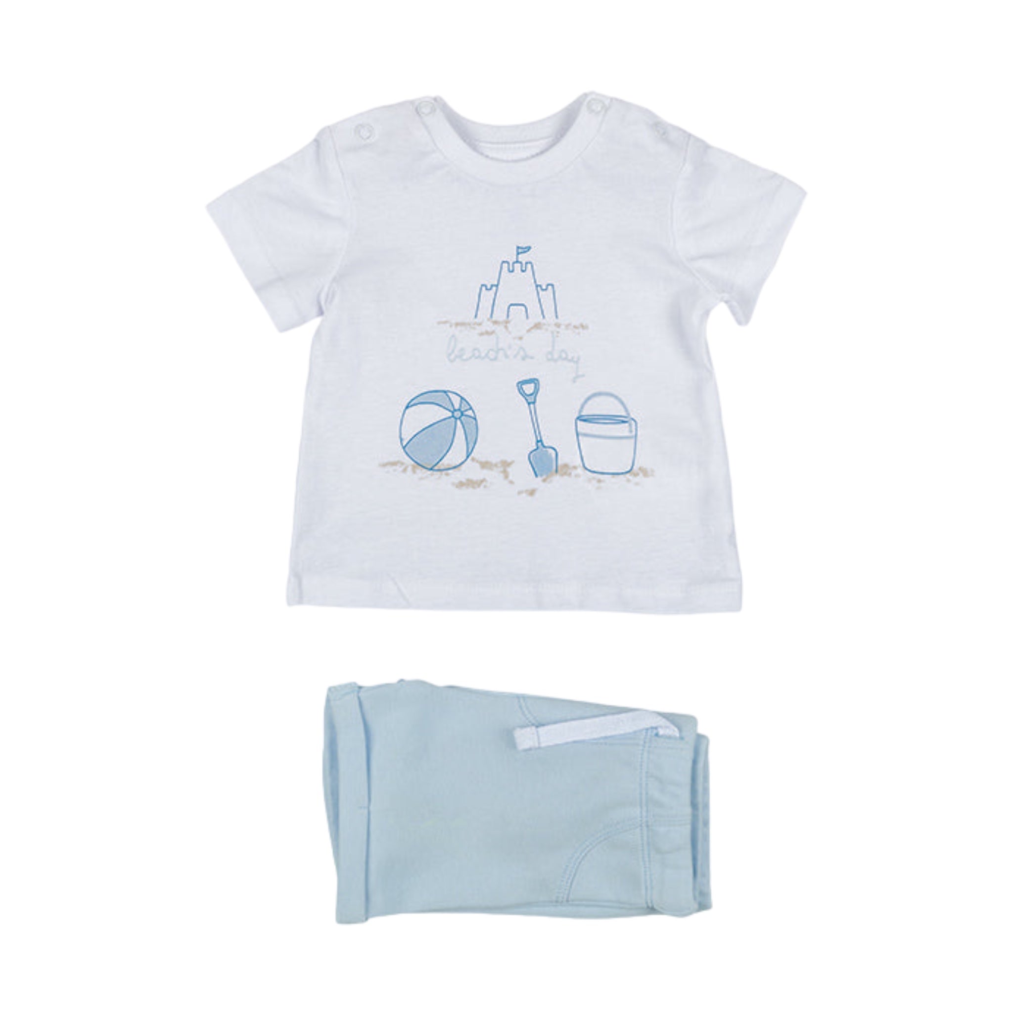 Conjunto De Camiseta "Beach's Day" Y Short Para Bebé Niño Losan