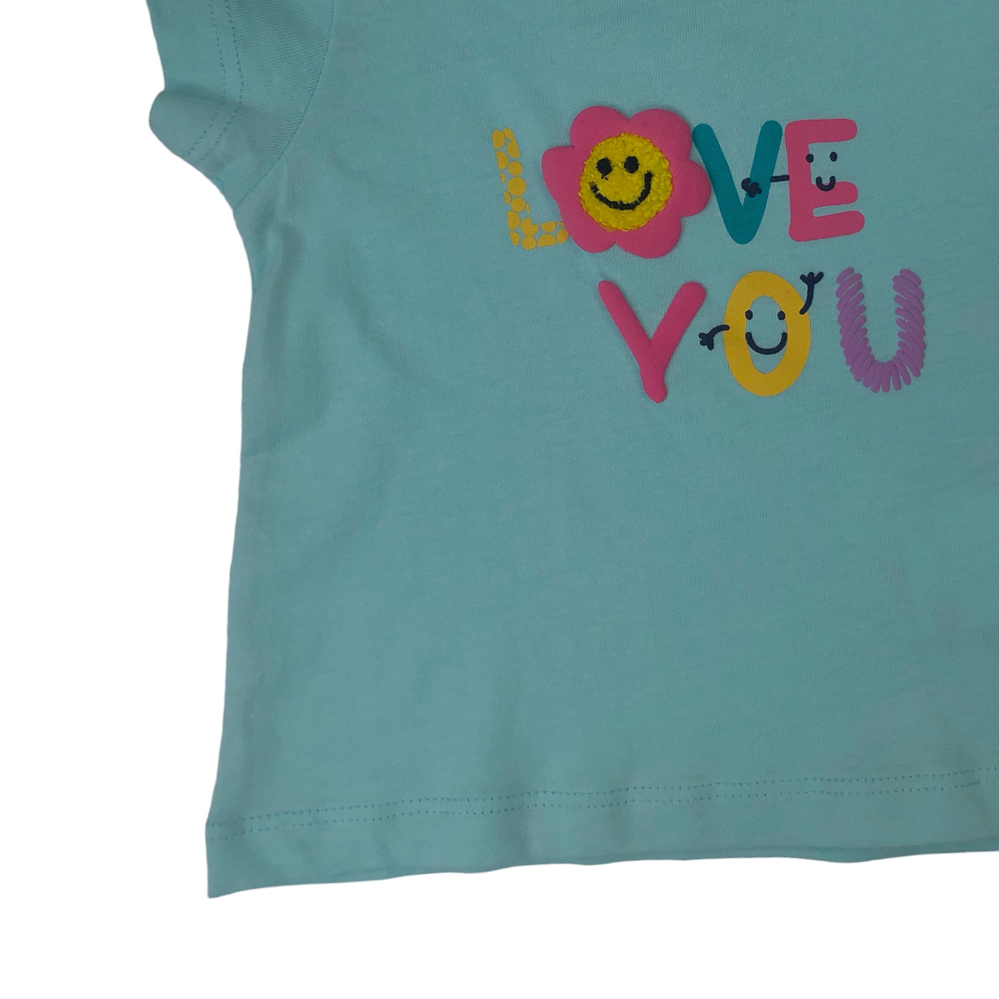 Conjunto De Camiseta Manga Corta "Love You" Y Pantalón Para Bebé Niña Losan