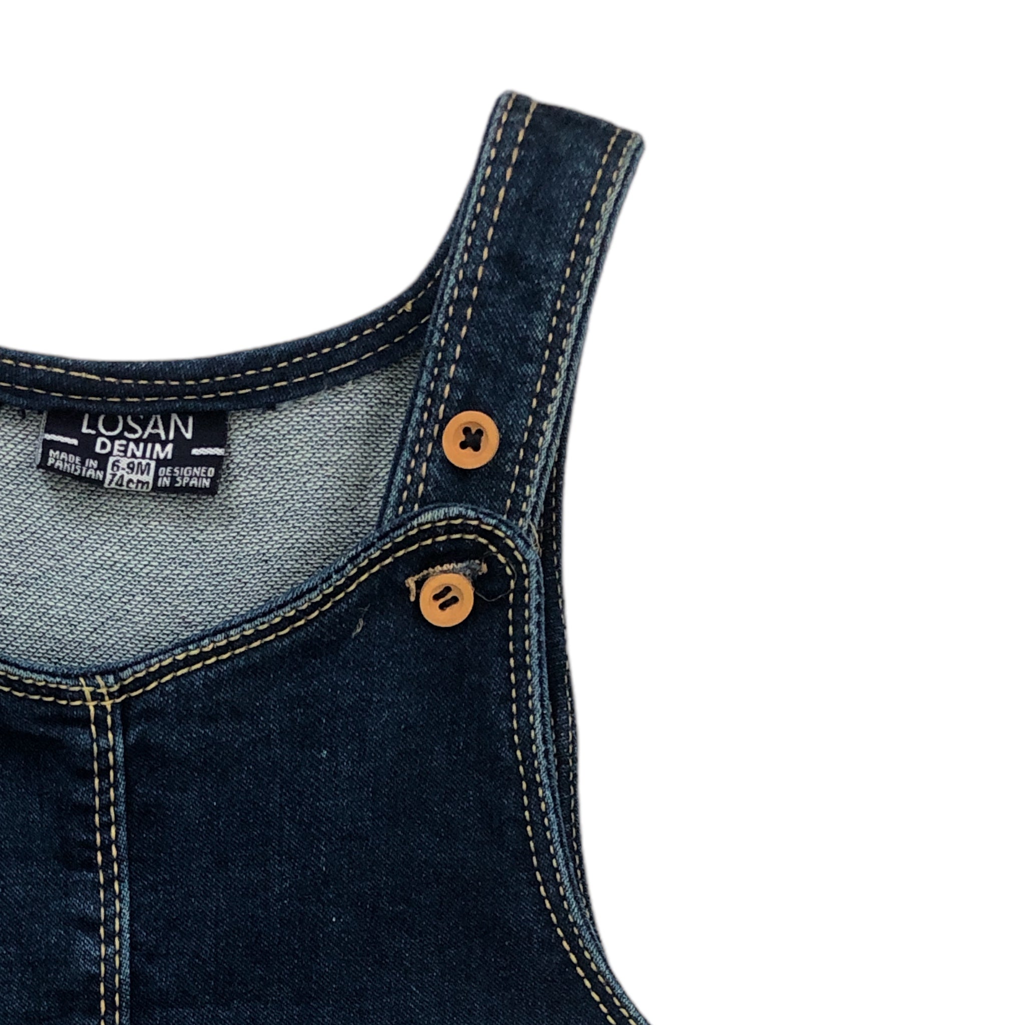 Vestido pichie mezclilla vaquero para bebé niña Losan