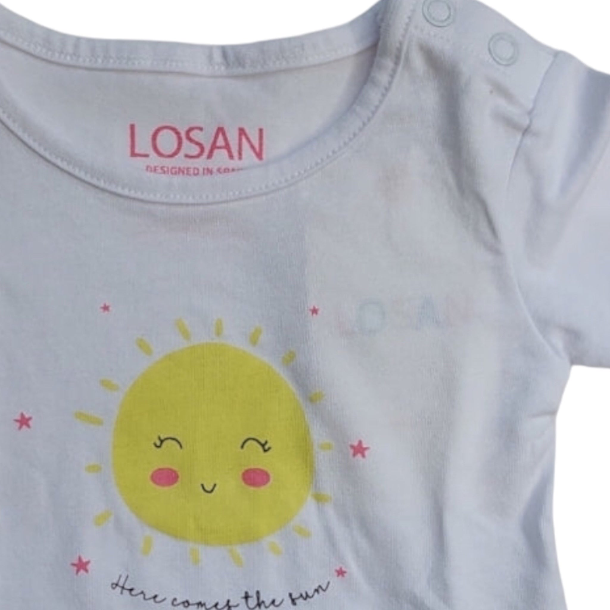 Mamelucos "Here Comes The Sun" Manga Corta Para Bebé Niña Losan