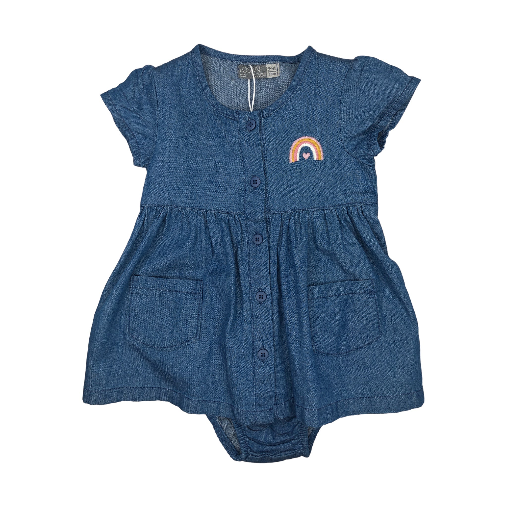 Vestido Manga Corta Mezclilla Para Bebé Niña Losan