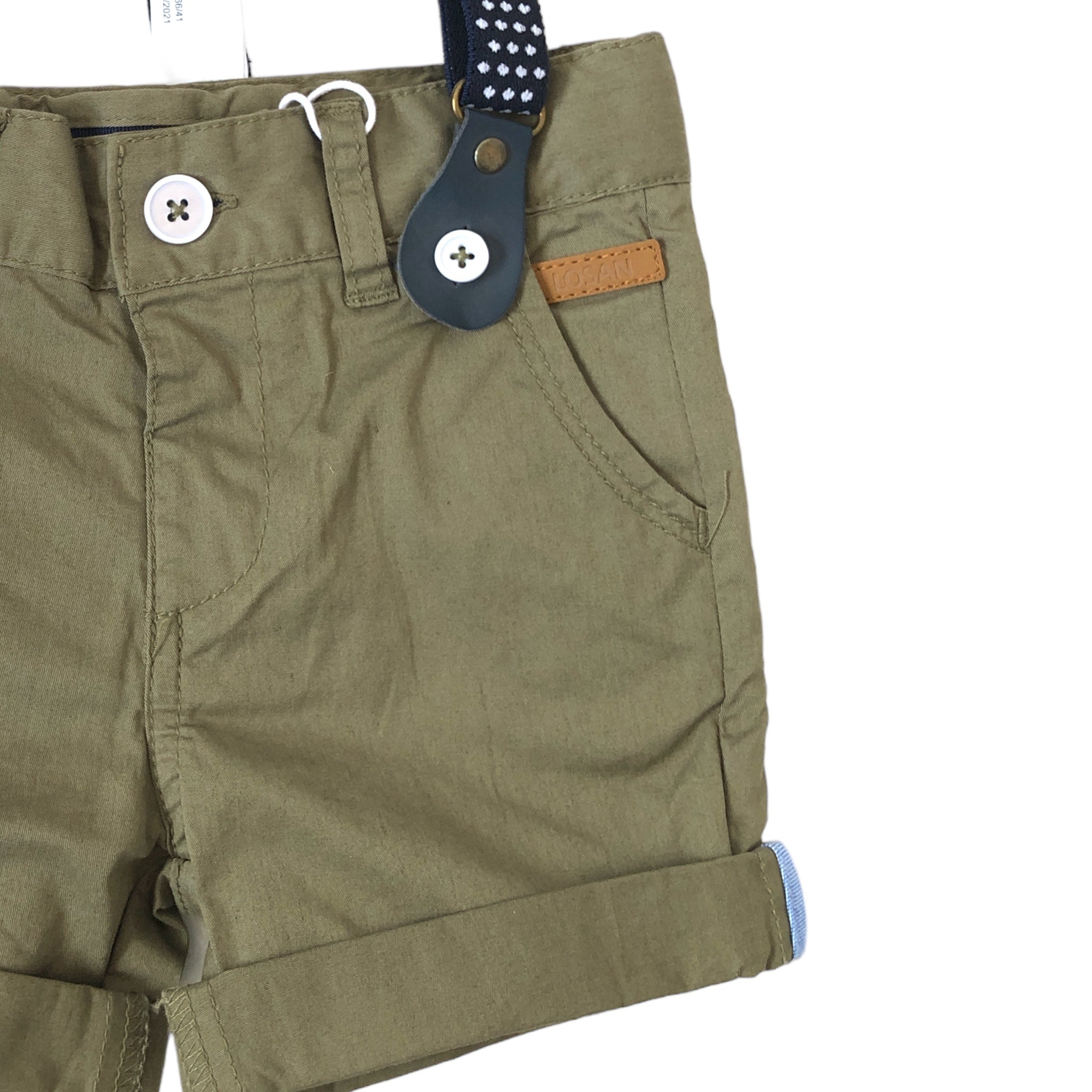 Short Verde Con Tirantes Para Bebé Niño Losan
