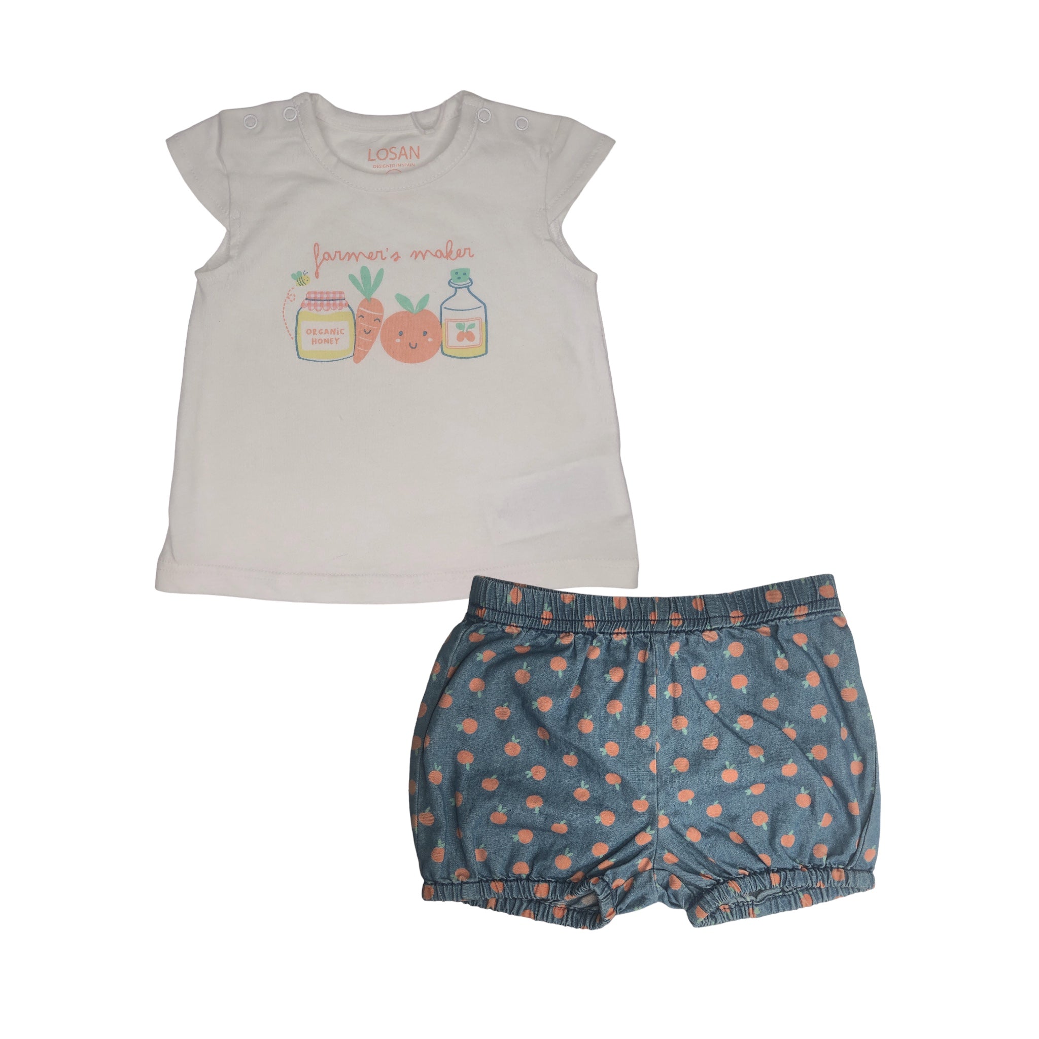 Conjunto De Camiseta Y Short Para Bebé Niña Losan