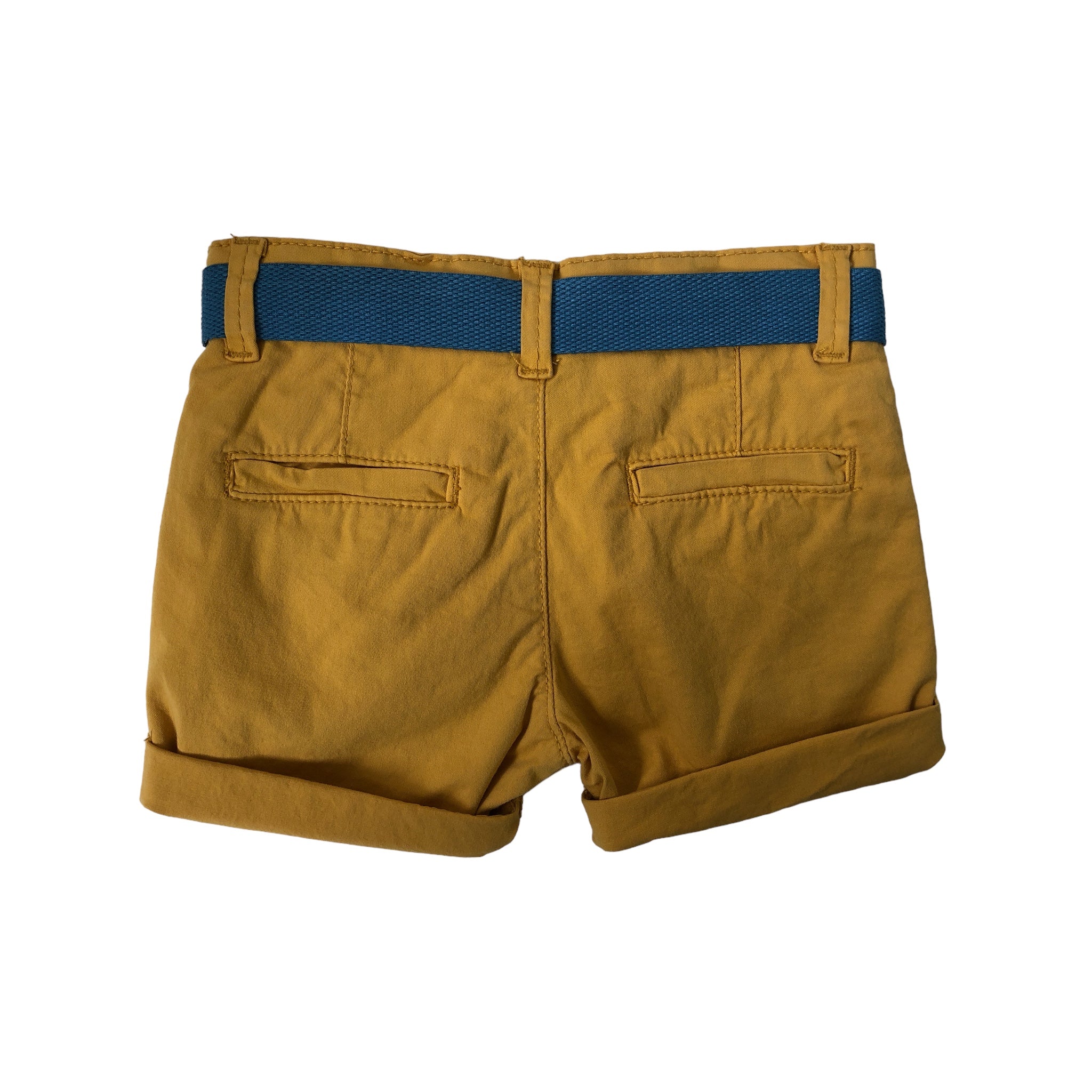 Short amarillo con cinturon azul "FREE LIFE" para bebé niño Losan