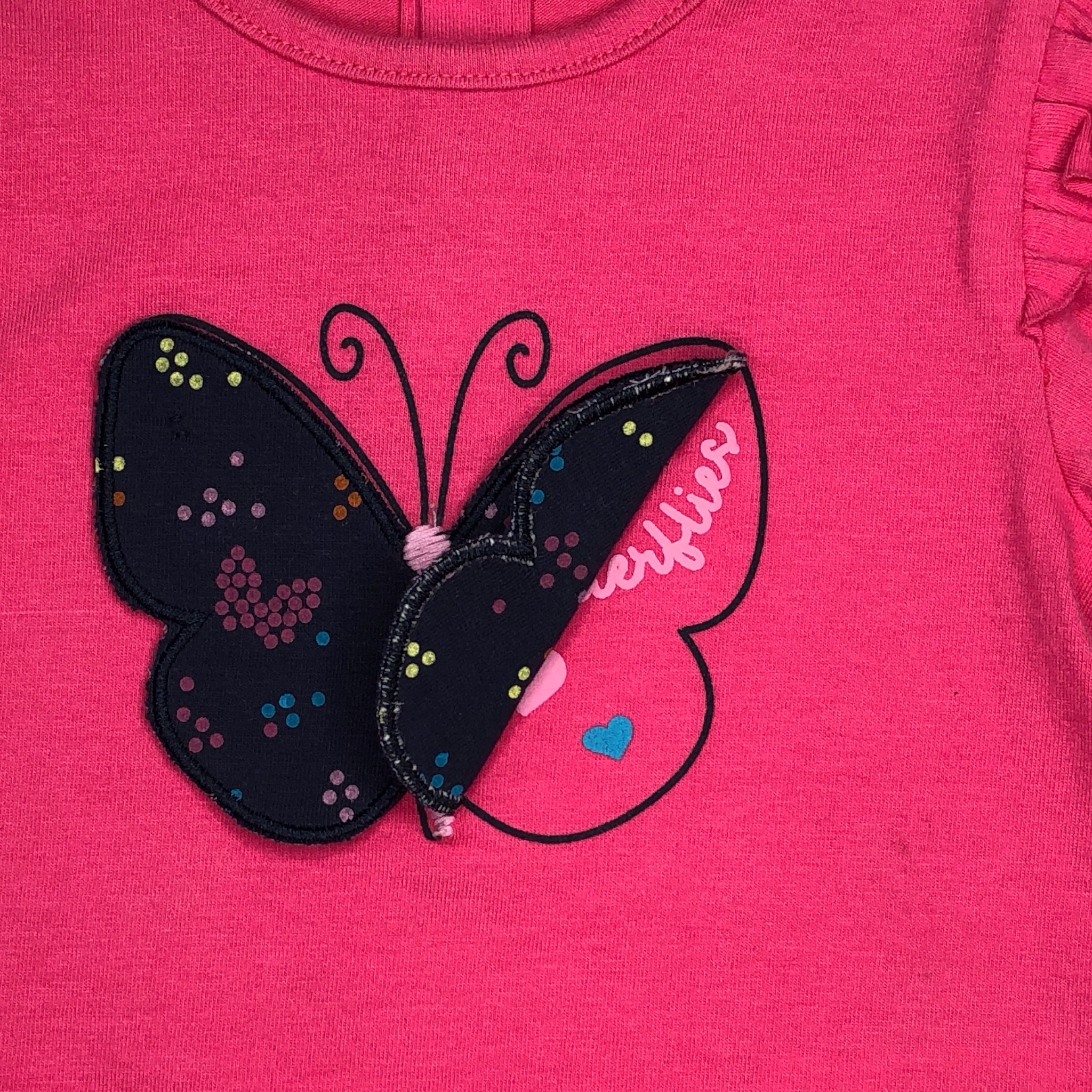 Blusa rosa con parche mariposa bebé niña Losan