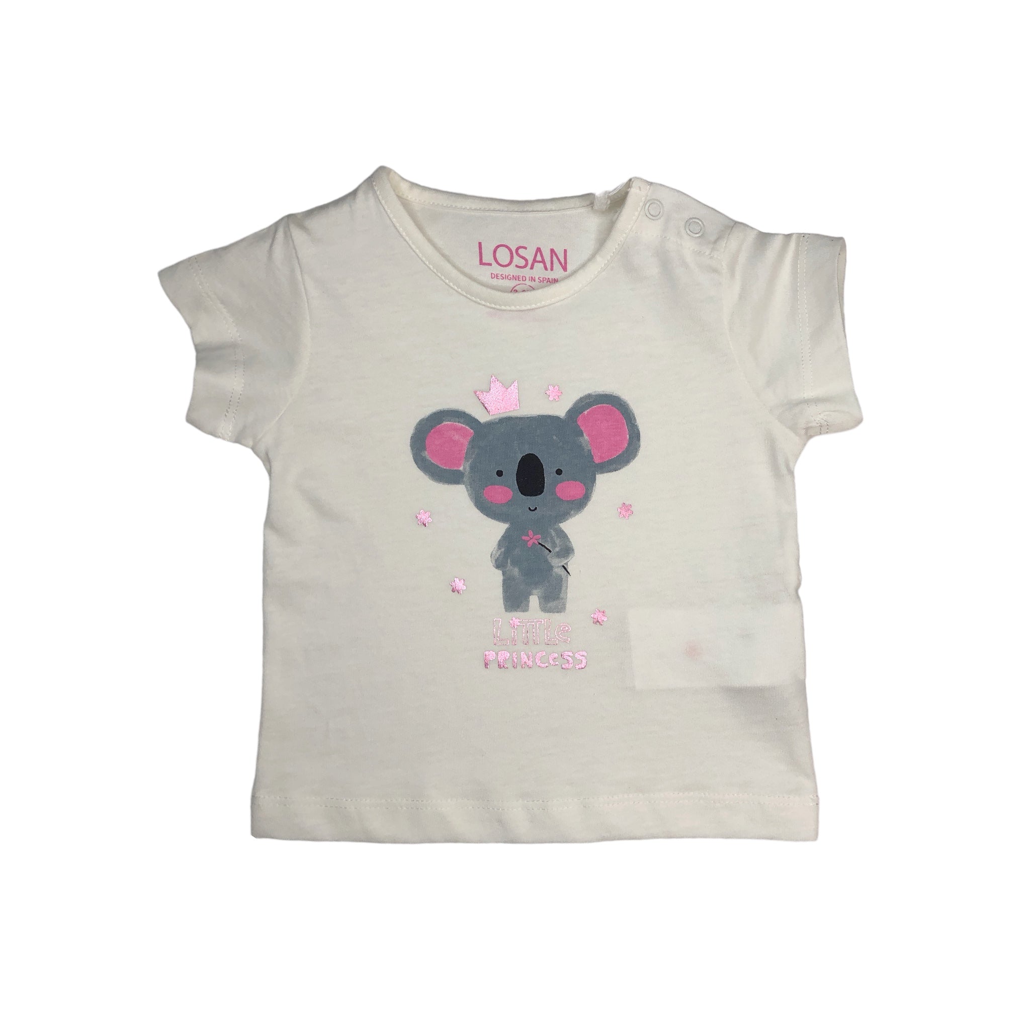 Playera Koala manga corta "LITTLE PRINCESS" para bebé niña Losan