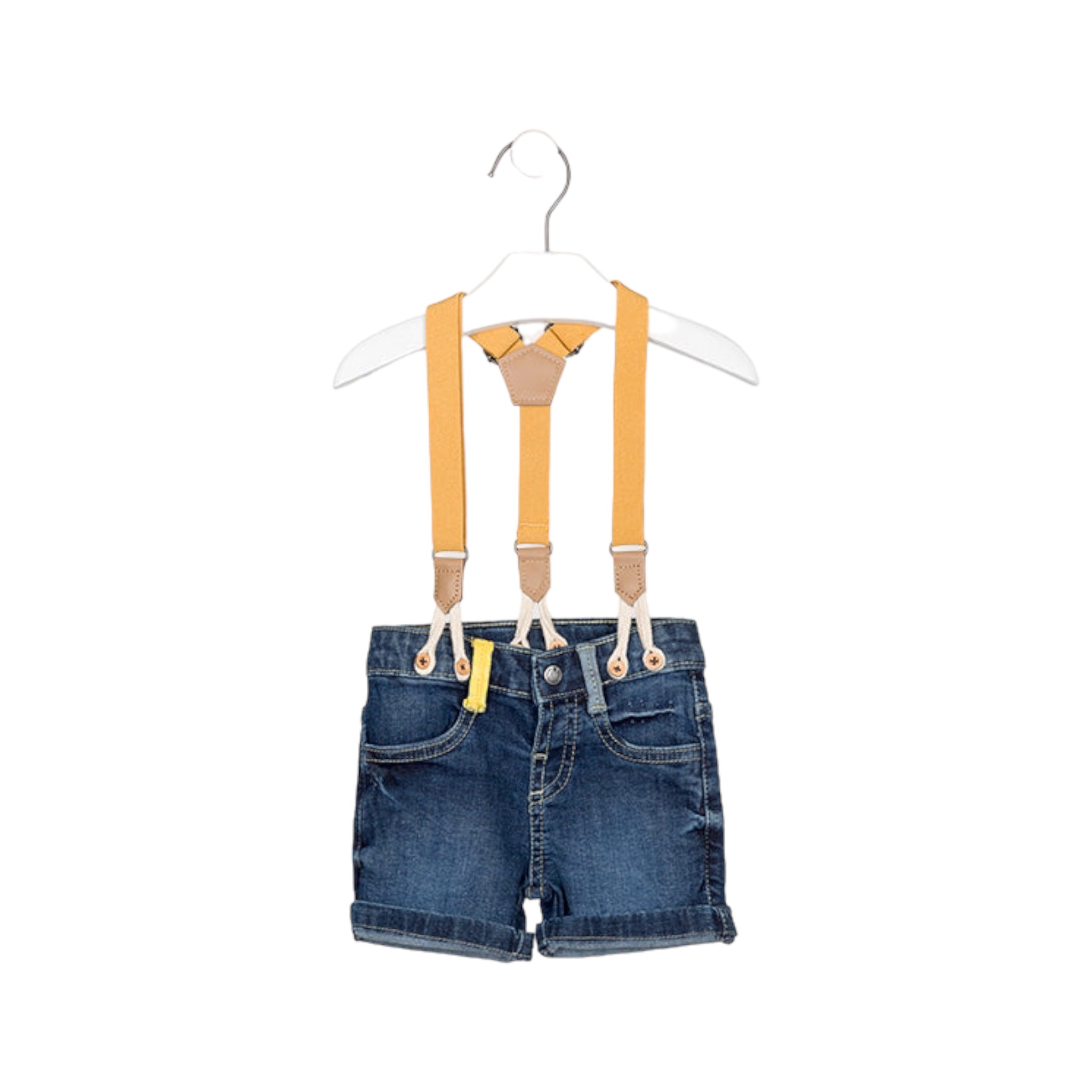Short de mezclilla con tirantes para bebé niño LOSAN