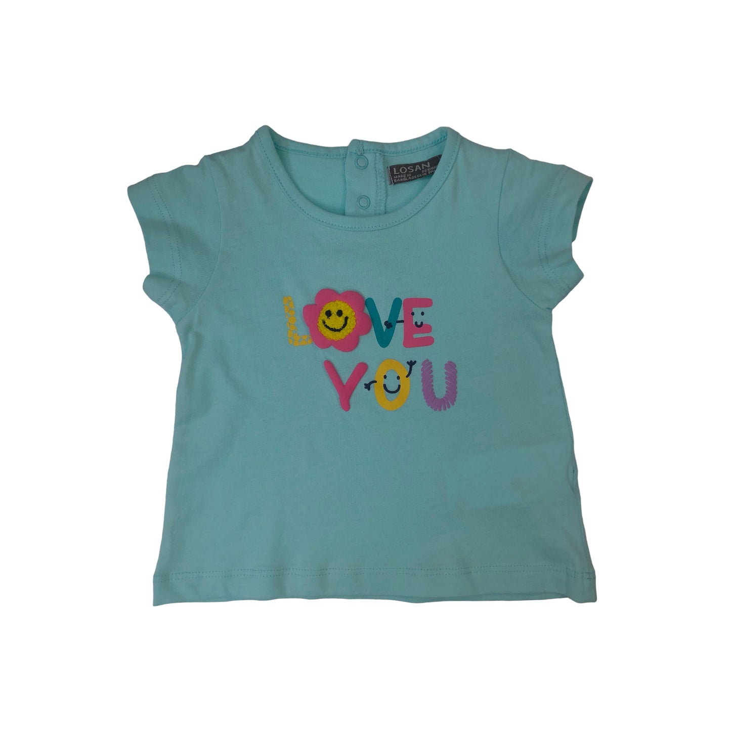 Conjunto de camiseta manga corta "LOVE YOU" y pantalón para bebé niña Losan