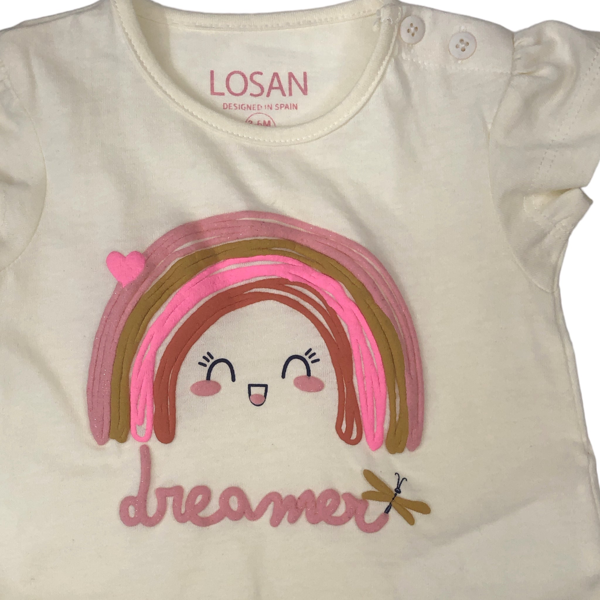 Conjunto de camiseta manga corta "dreamer" y pantalón bebé niña Losan