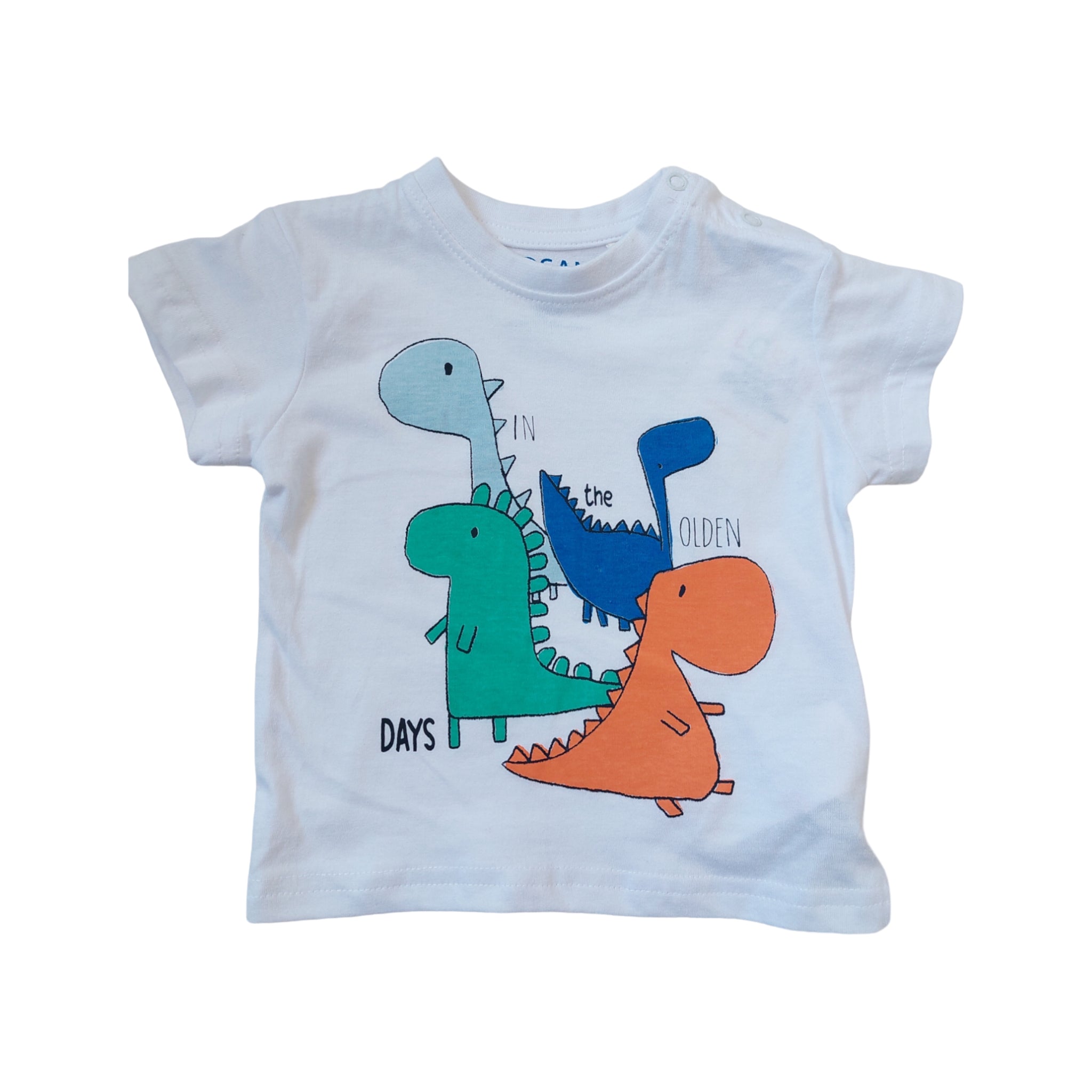 Playera Blanca Dinosaurio "In The Olden Days" Para Pebé Niño Losan