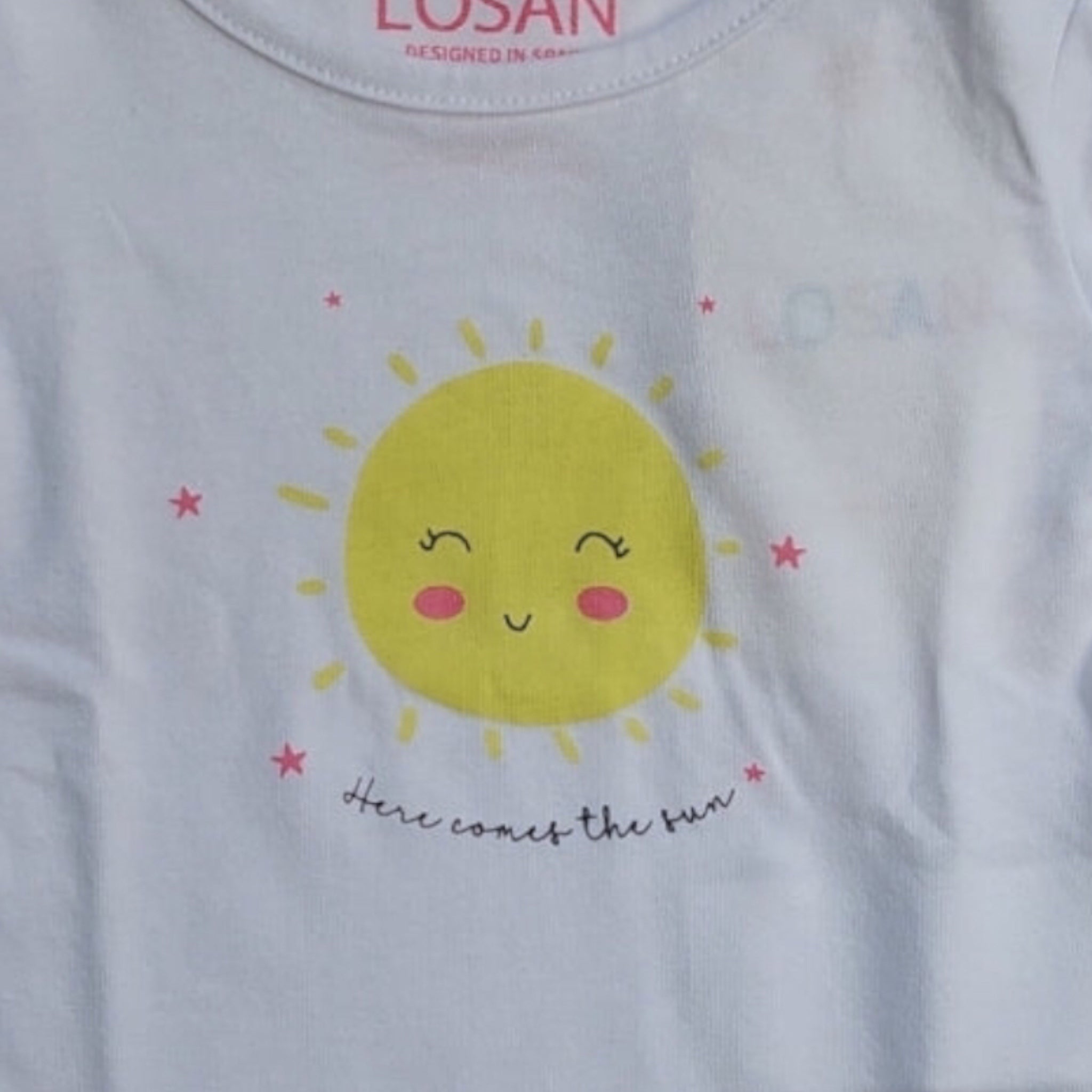 Mamelucos "Here Comes The Sun" Manga Corta Para Bebé Niña Losan