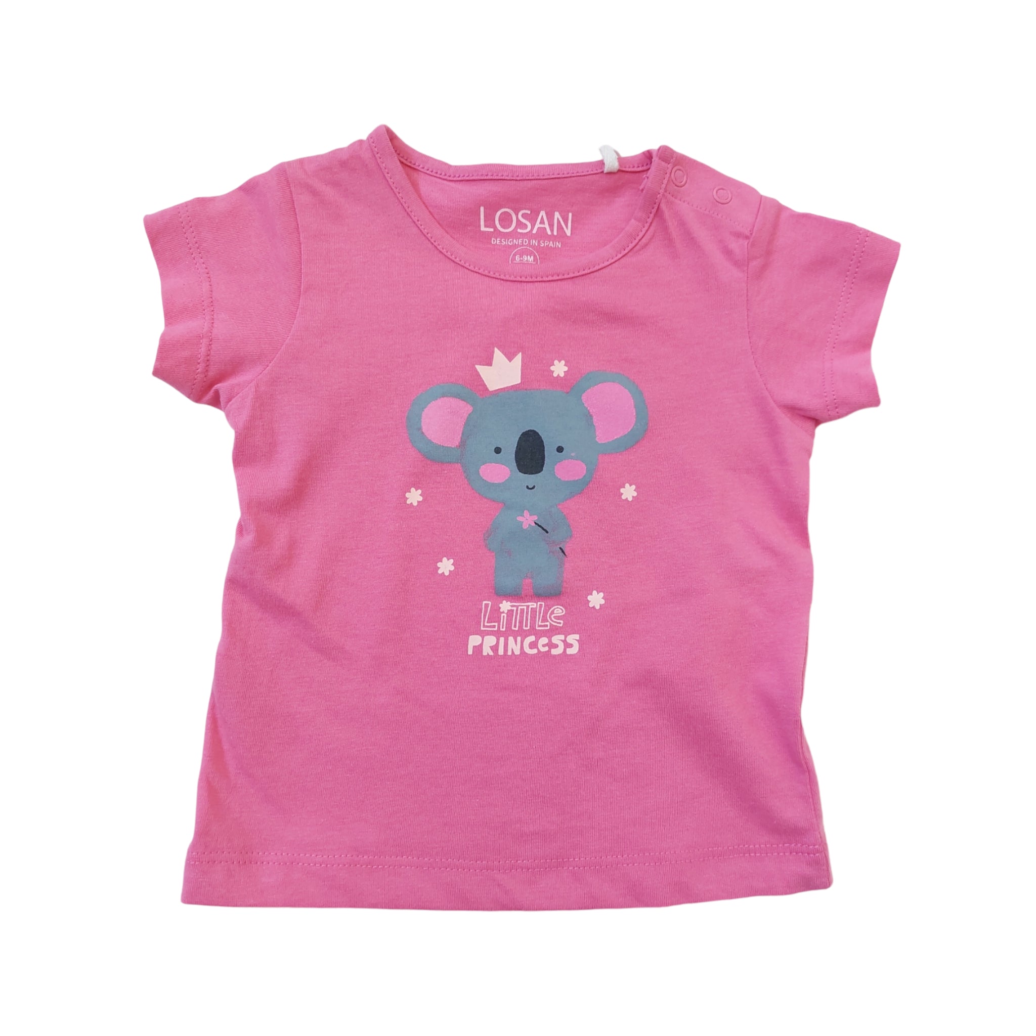 Playera Koala Manga Corta "Little Princess" Para Bebé Niña Losan