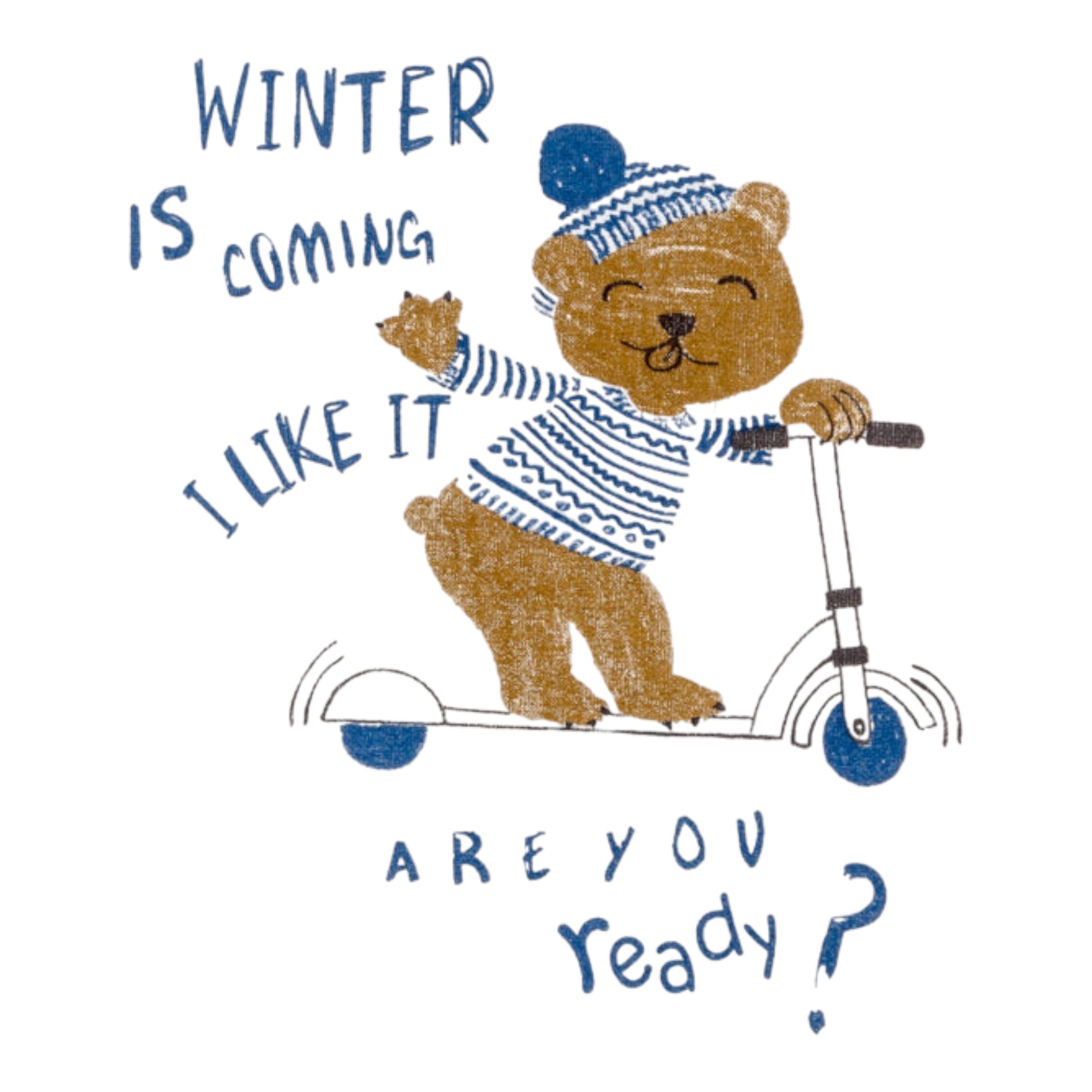 Playera Blanca Oso “Winter Is Coming I Like It Are You Ready” Bebé Niño Losan