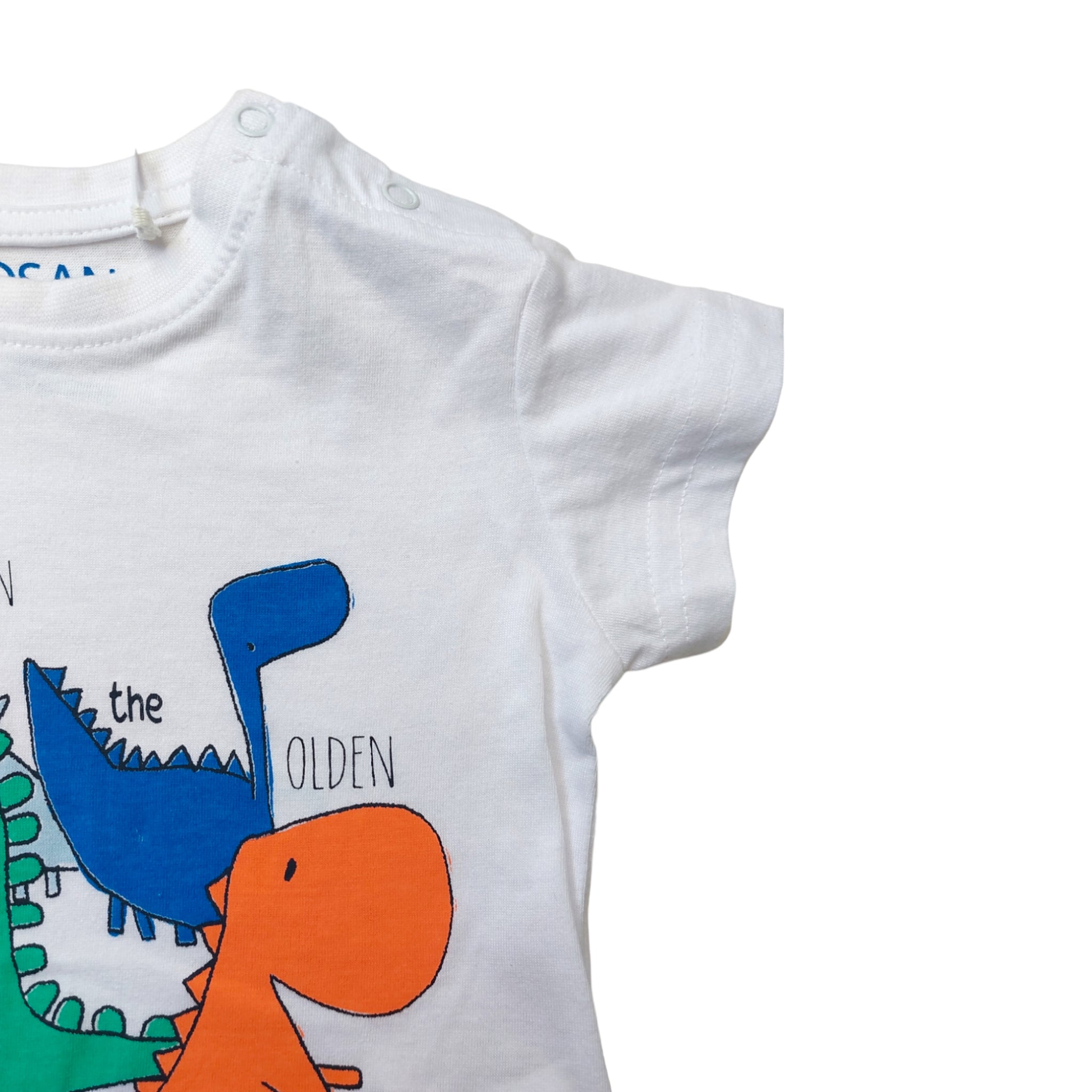 Playera Blanca Dinosaurio "In The Olden Days" Para Pebé Niño Losan