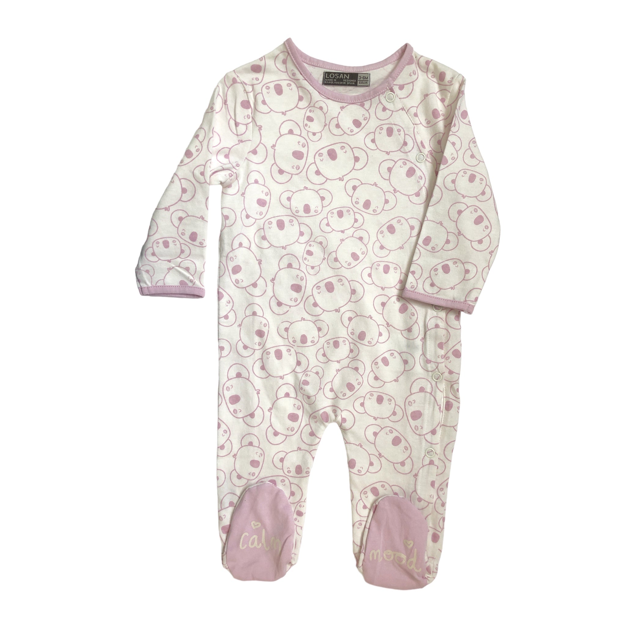 Pijama Mameluco Rosa Para Bebé Niña Losan
