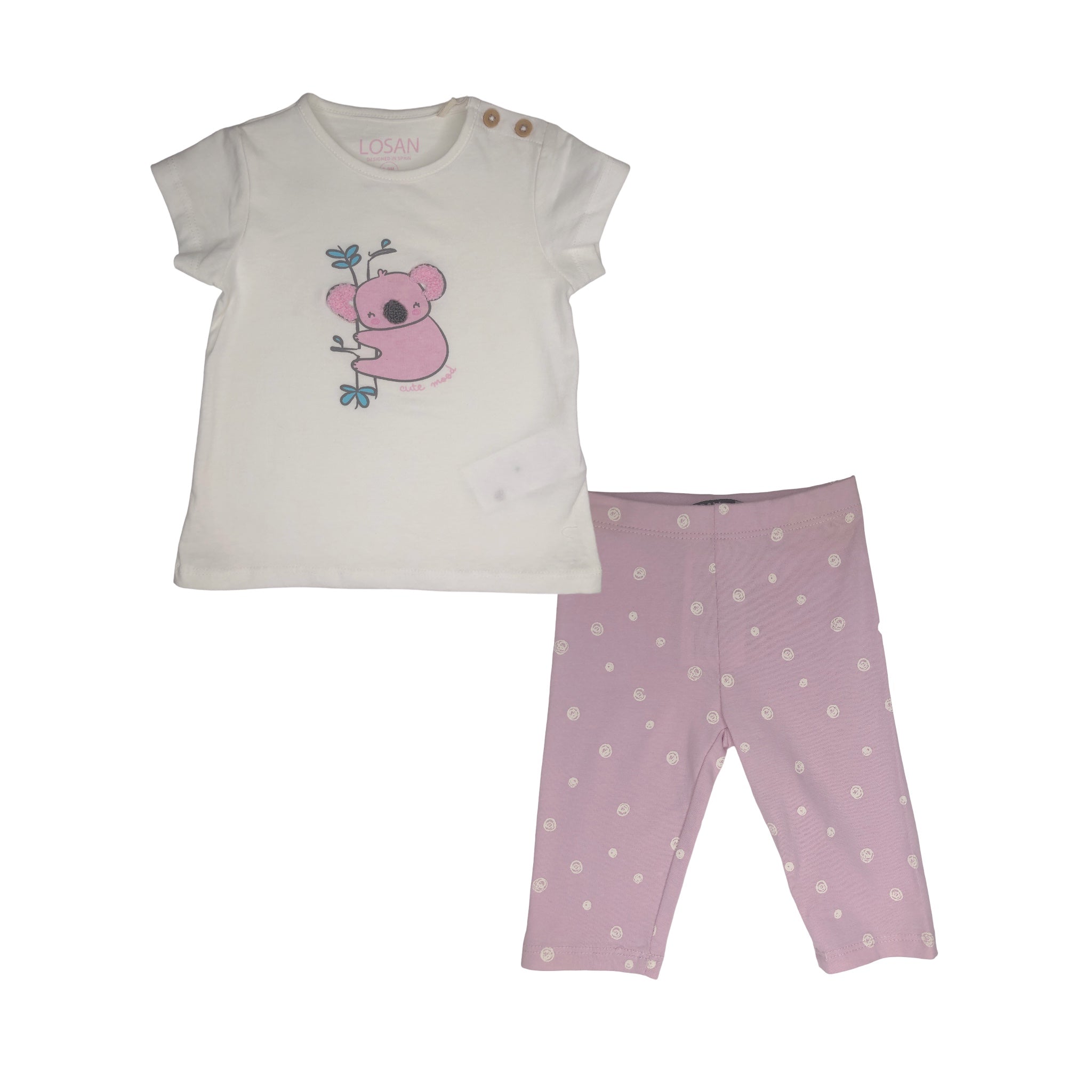 Conjunto De Camiseta Y Legging Para Bebé Niña Losan