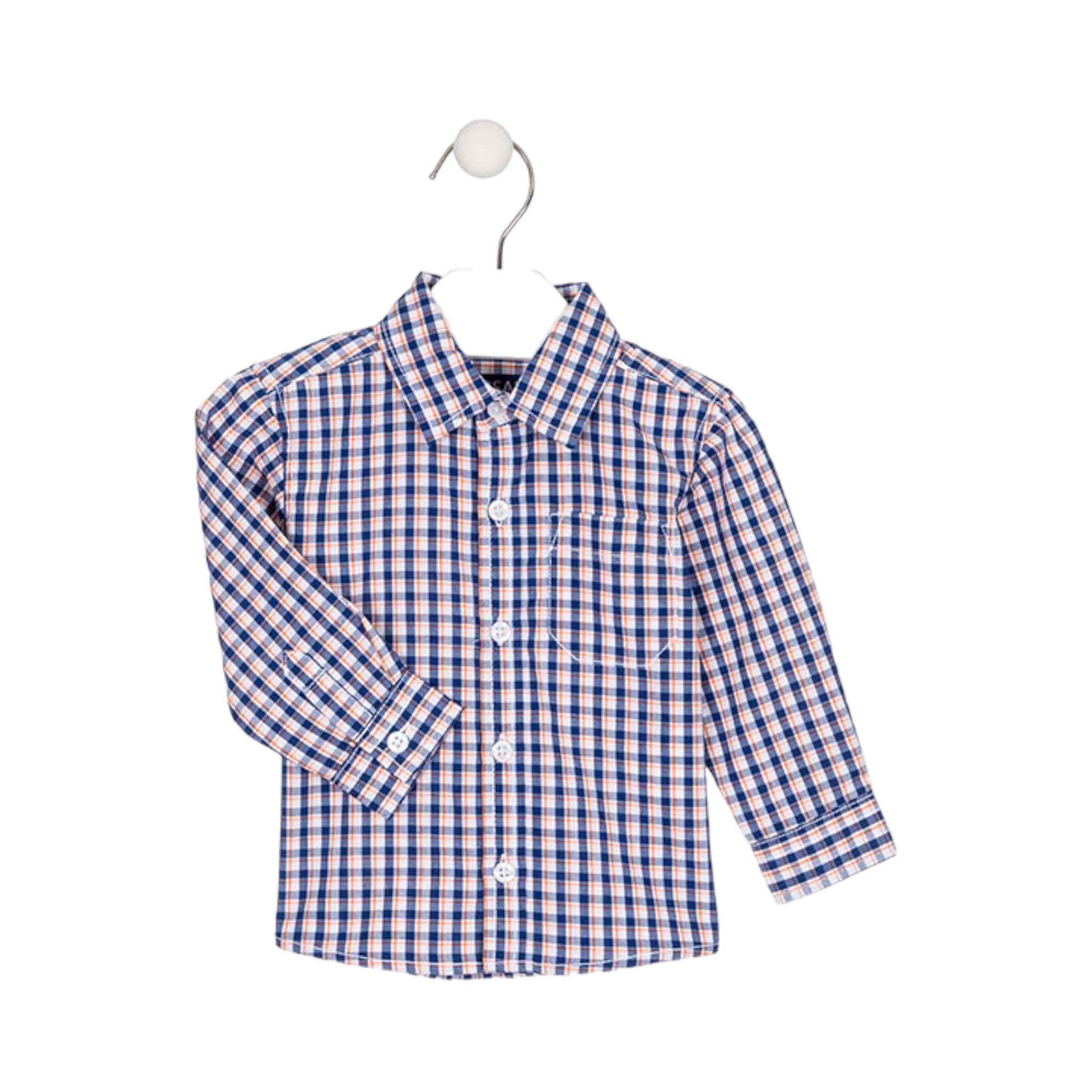 Camisa de cuadritos azul bebé niño Losan