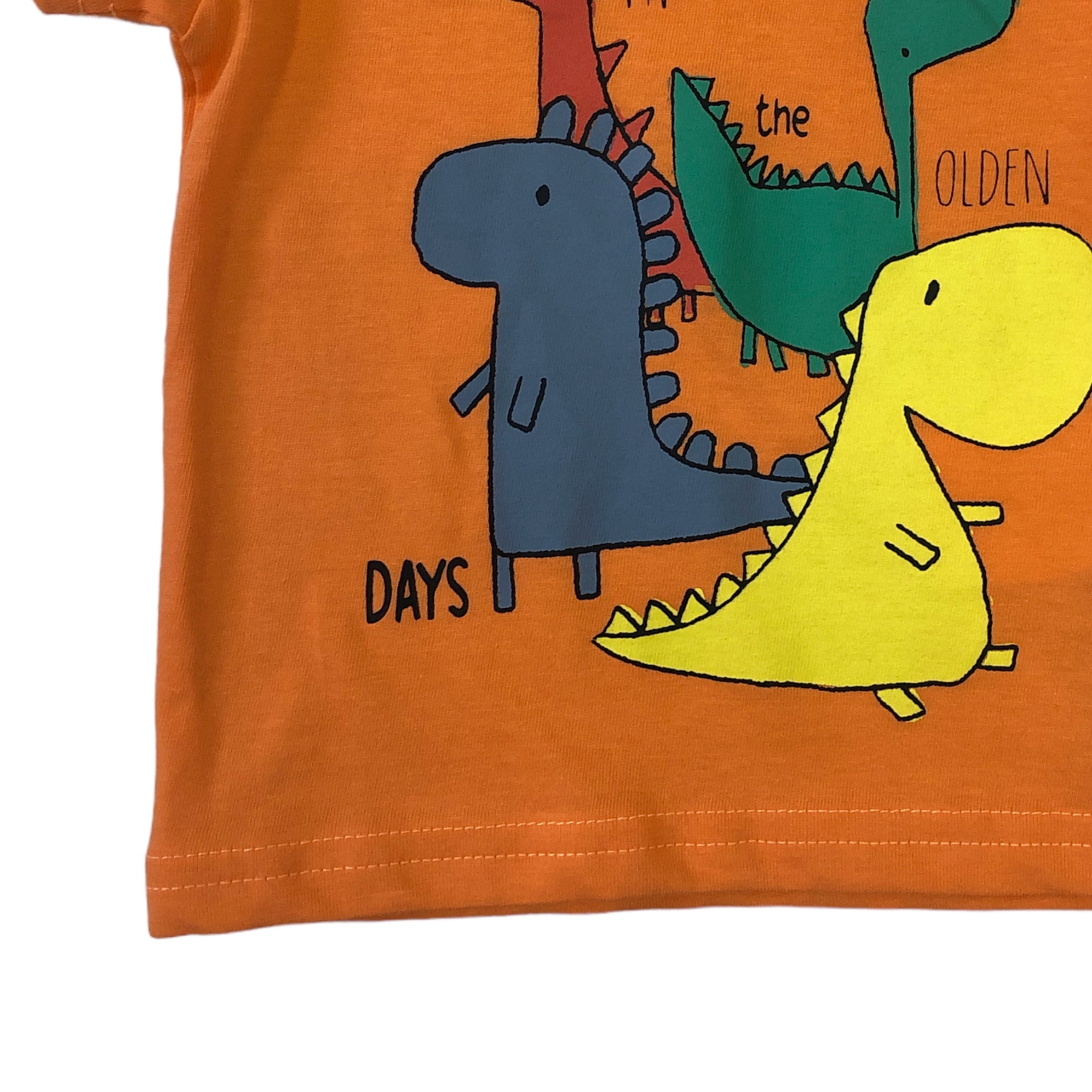 Playera naranja dinosaurio "IN the OLDEN DAYS" para bebé niño Losan