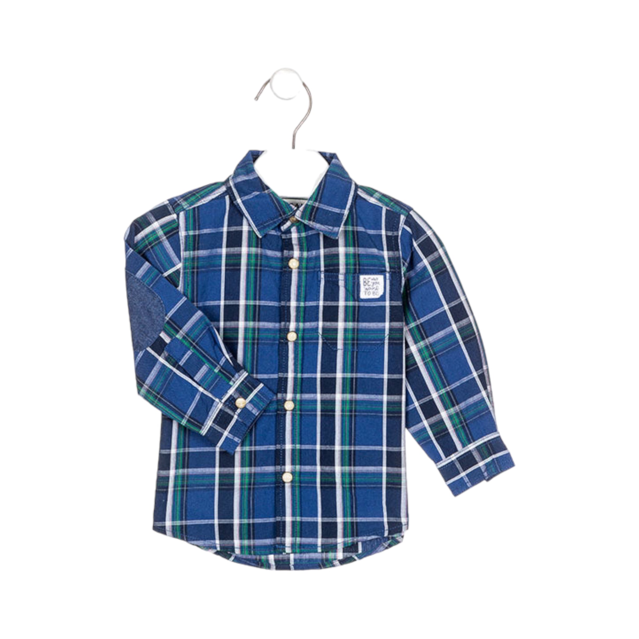 Camisa eclipse azul de cuadros bebé niño Losan