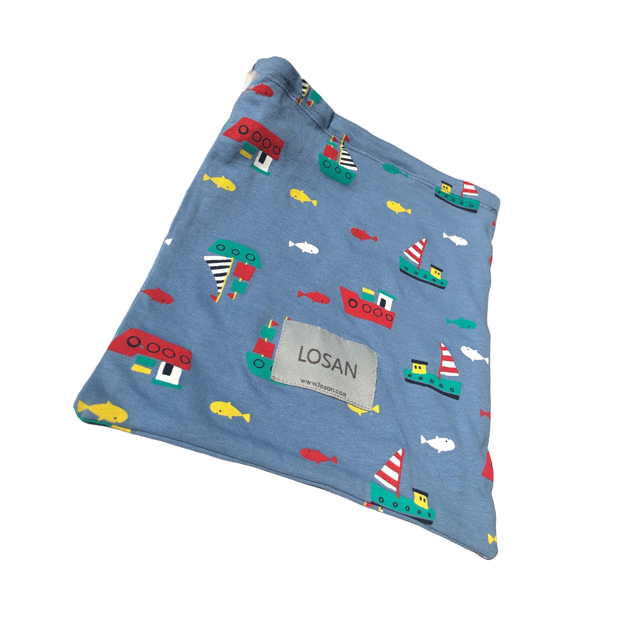 Pañalero Azul Estampado Barcos Para Bebé Niño Losan