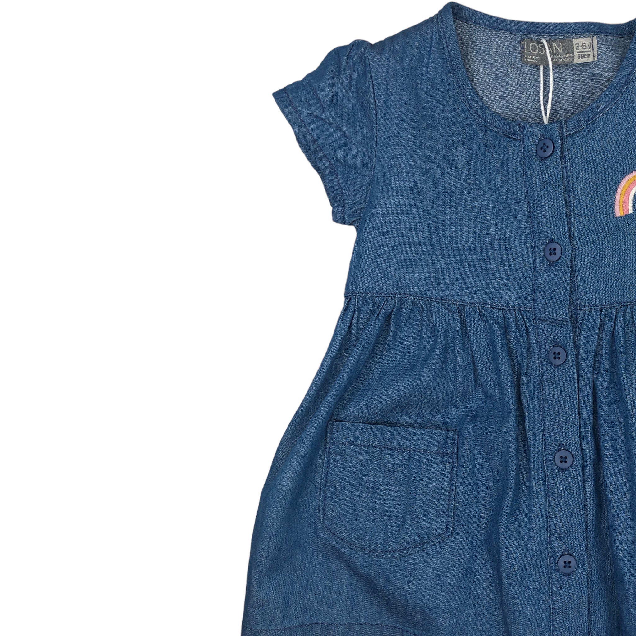 Vestido Manga Corta Mezclilla Para Bebé Niña Losan