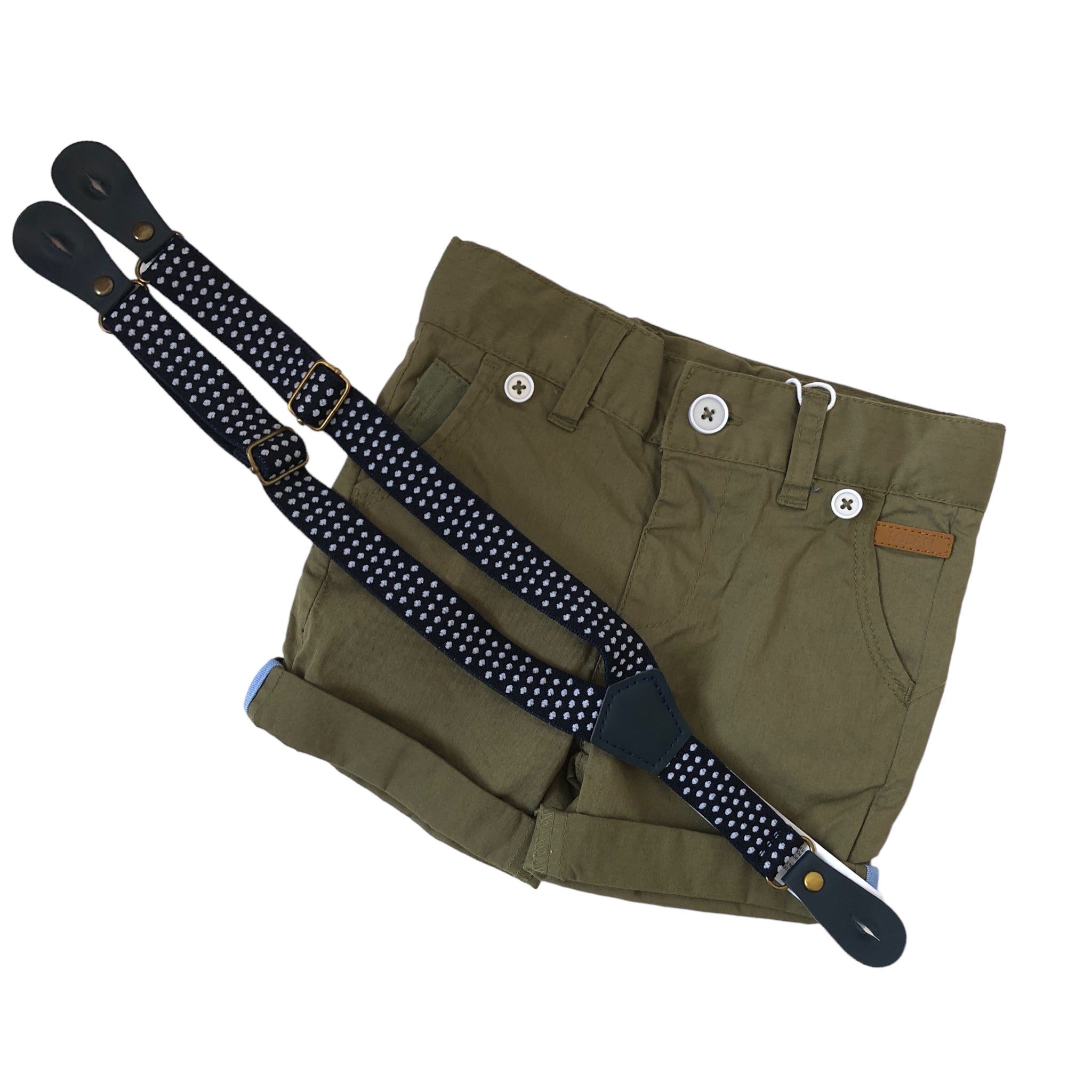 Short Verde Con Tirantes Para Bebé Niño Losan