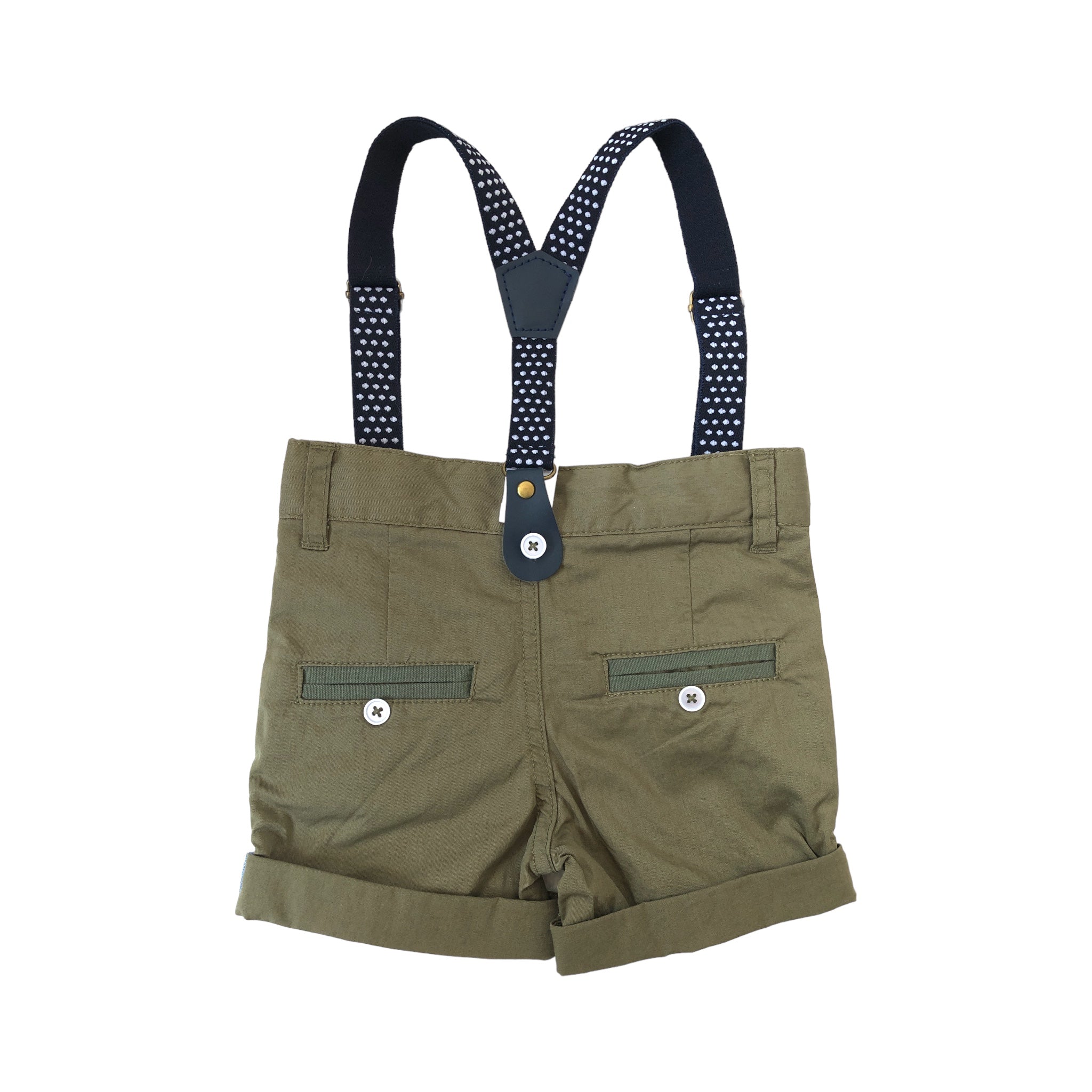 Short verde con tirantes para bebé niño Losan