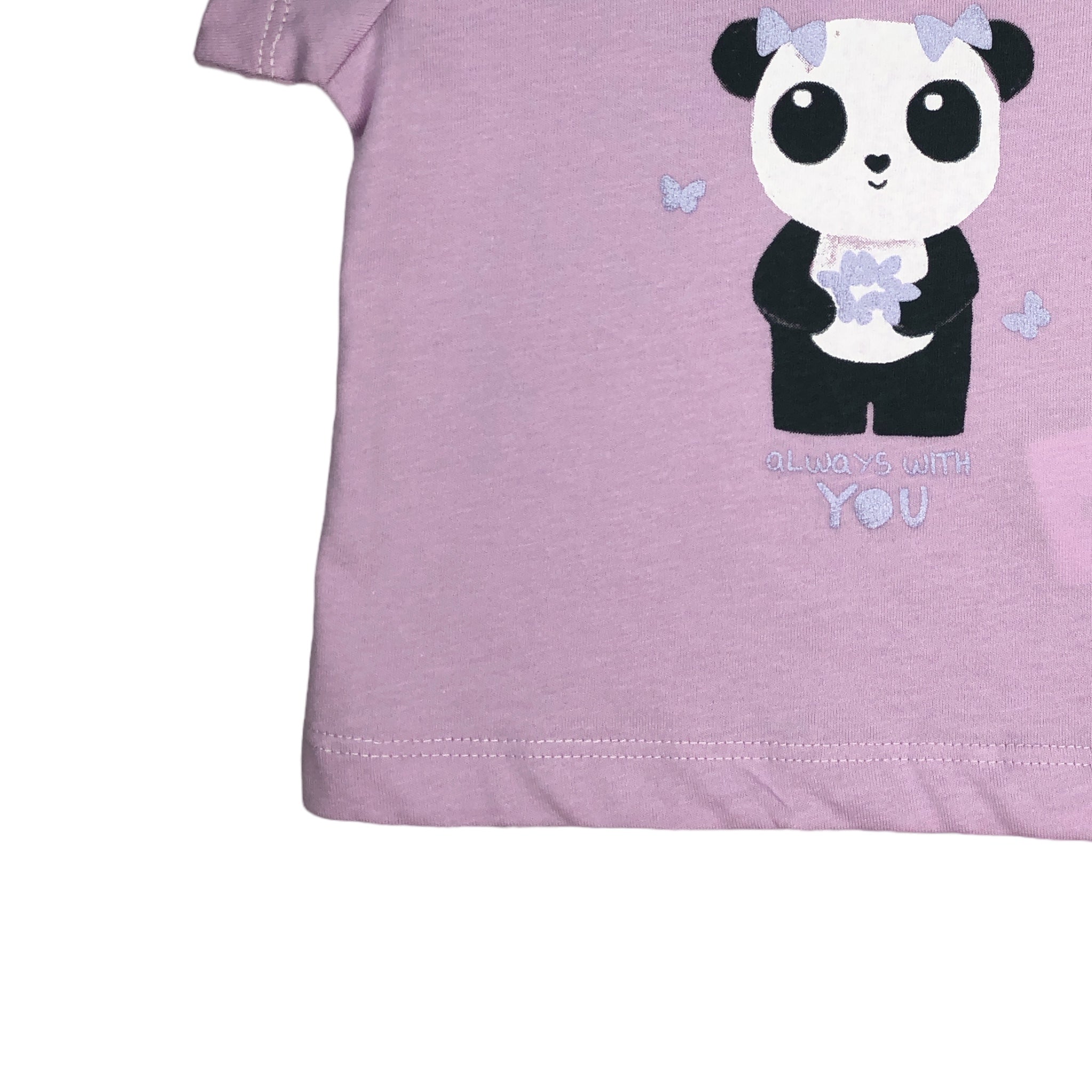 Playera Panda Manga Corta "Always With You" Para Bebé Niña Losan