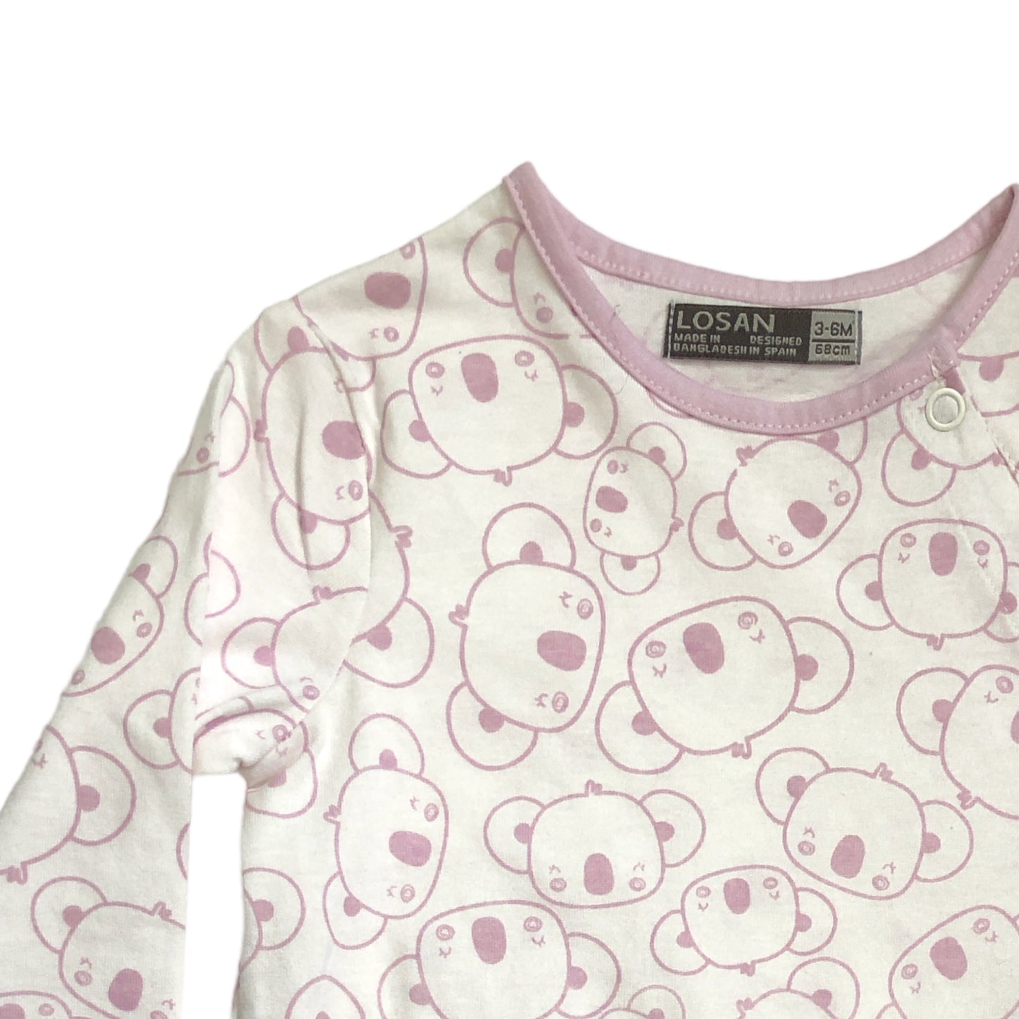 Pijama mameluco osos rosas para bebé niña LOSAN
