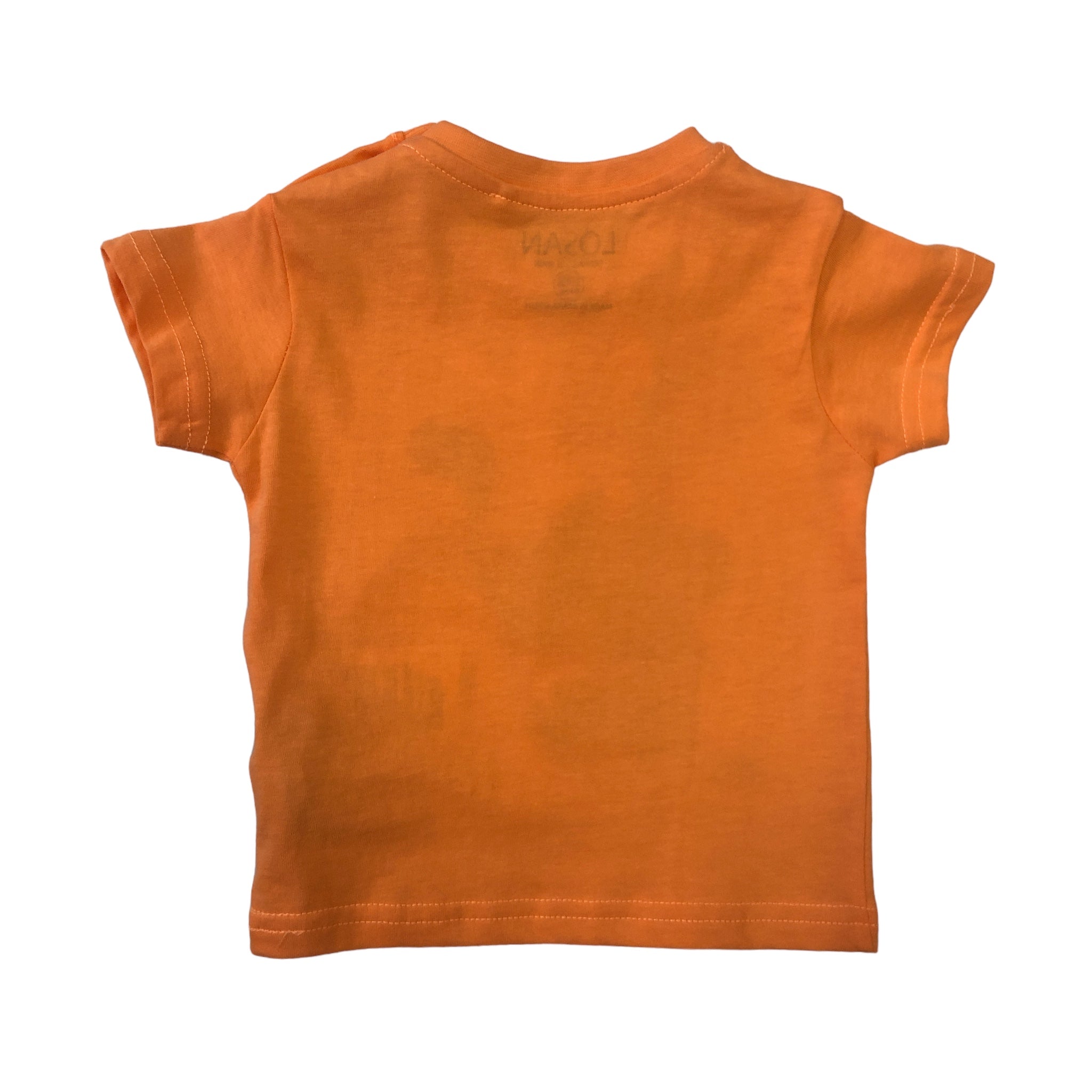 Playera naranja dinosaurio "IN the OLDEN DAYS" para bebé niño Losan