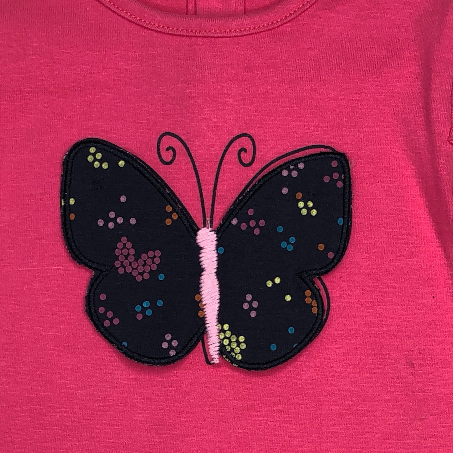 Blusa rosa con parche mariposa bebé niña Losan