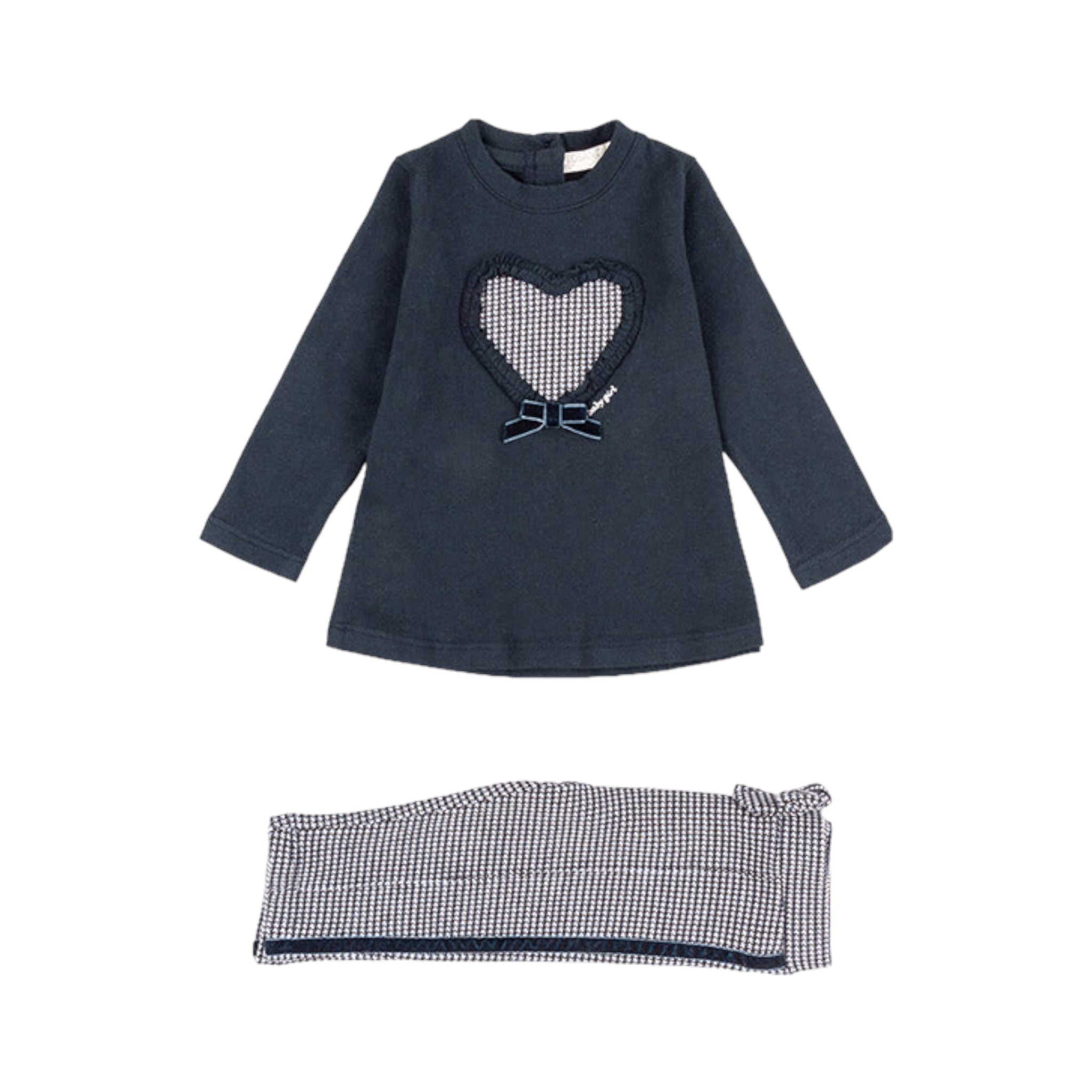 Conjunto 2 de camiseta de manga larga con corazón y pantalón bebé niña Losan
