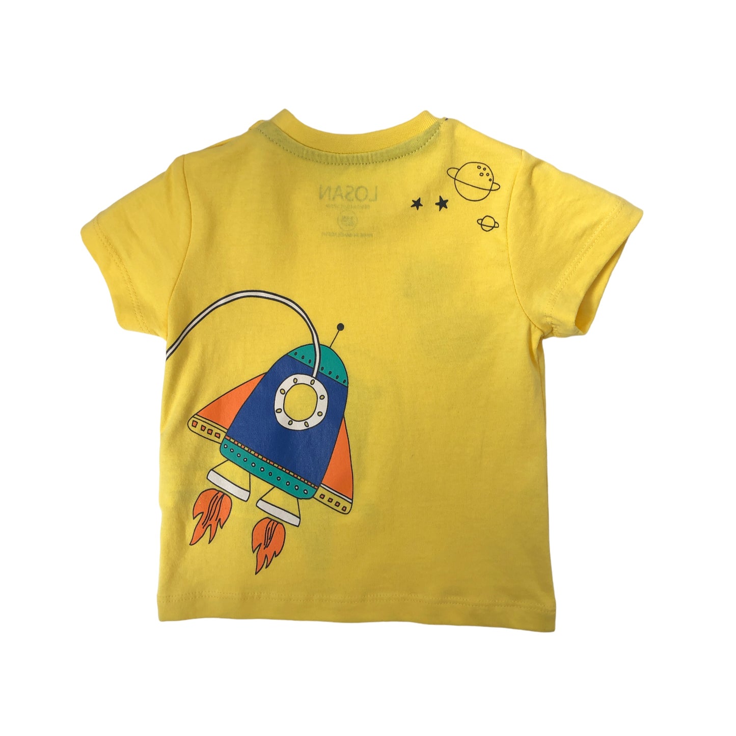 Playera amarilla manga corta “GET READY FOR SPACE TOUR” para bebé niño Losan