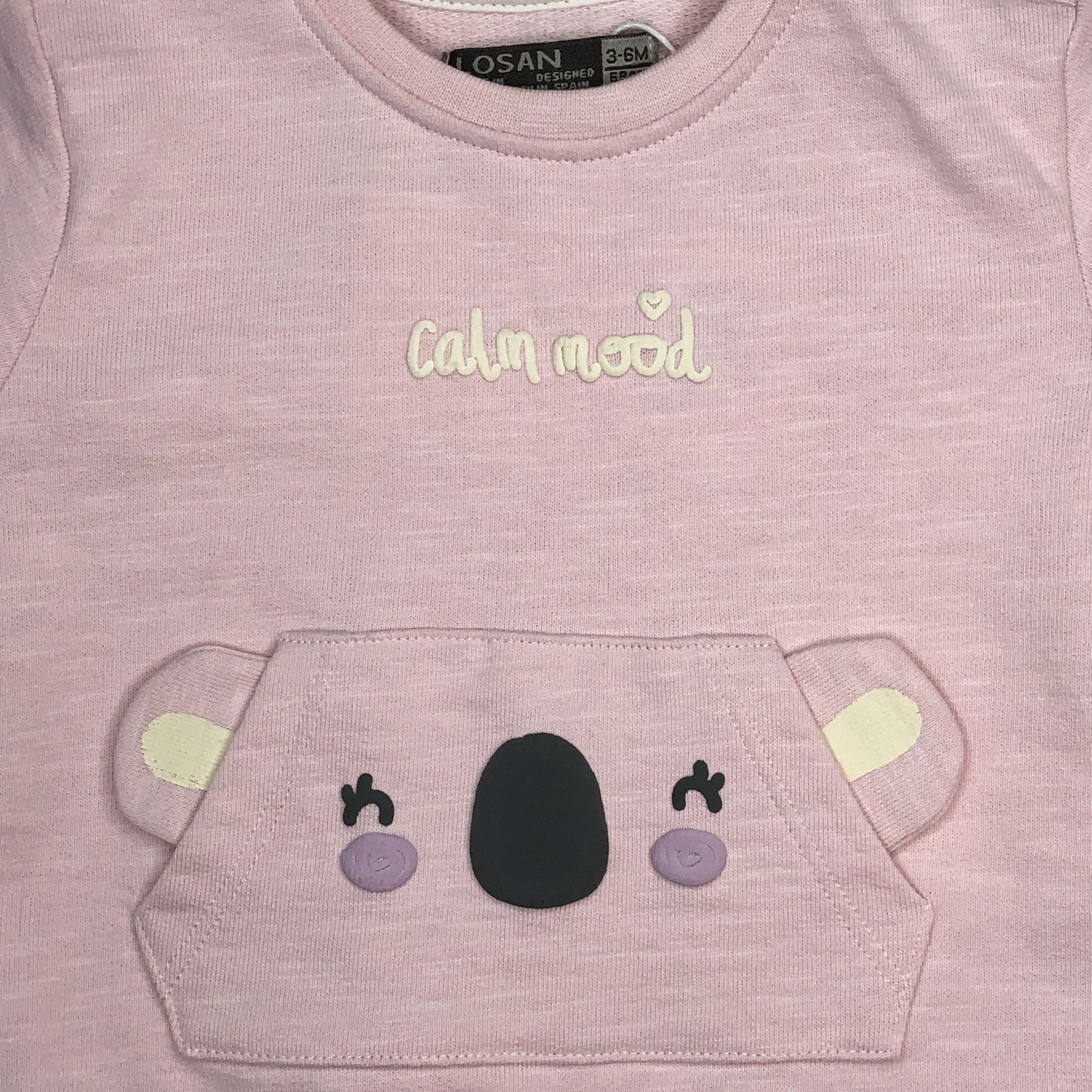 Sudadera rosa "calm mood" para bebé niña Losan