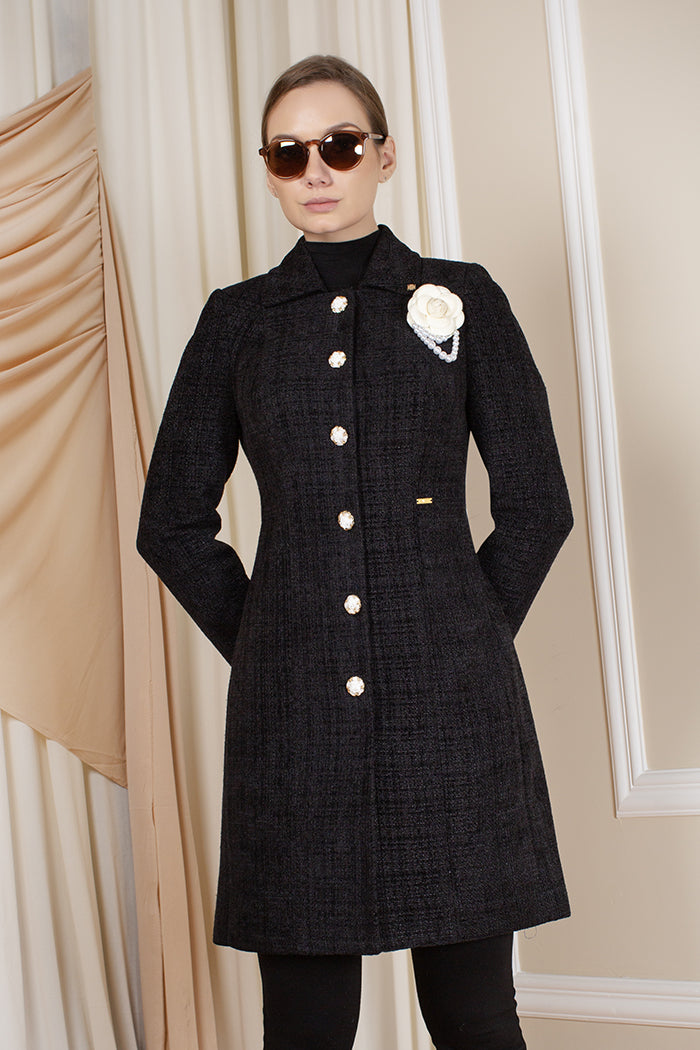 Abrigo Para Dama Color Negro MUSSI