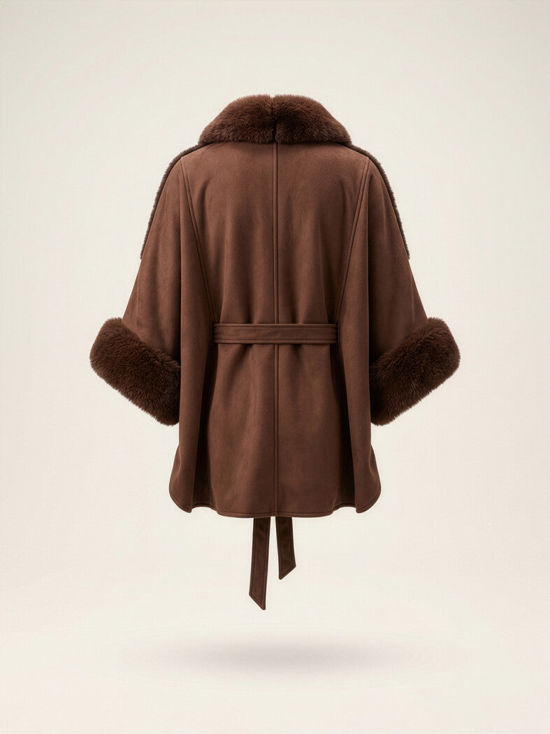 Capa Cafe Peluche Con Cinturón MUSSI
