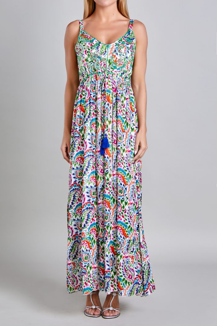 Vestido Con Tirantes Multicolor Mussi
