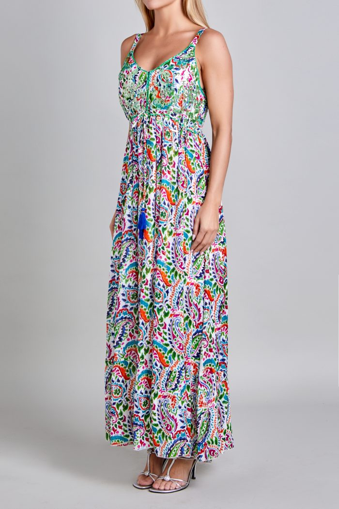 Vestido Con Tirantes Multicolor Mussi