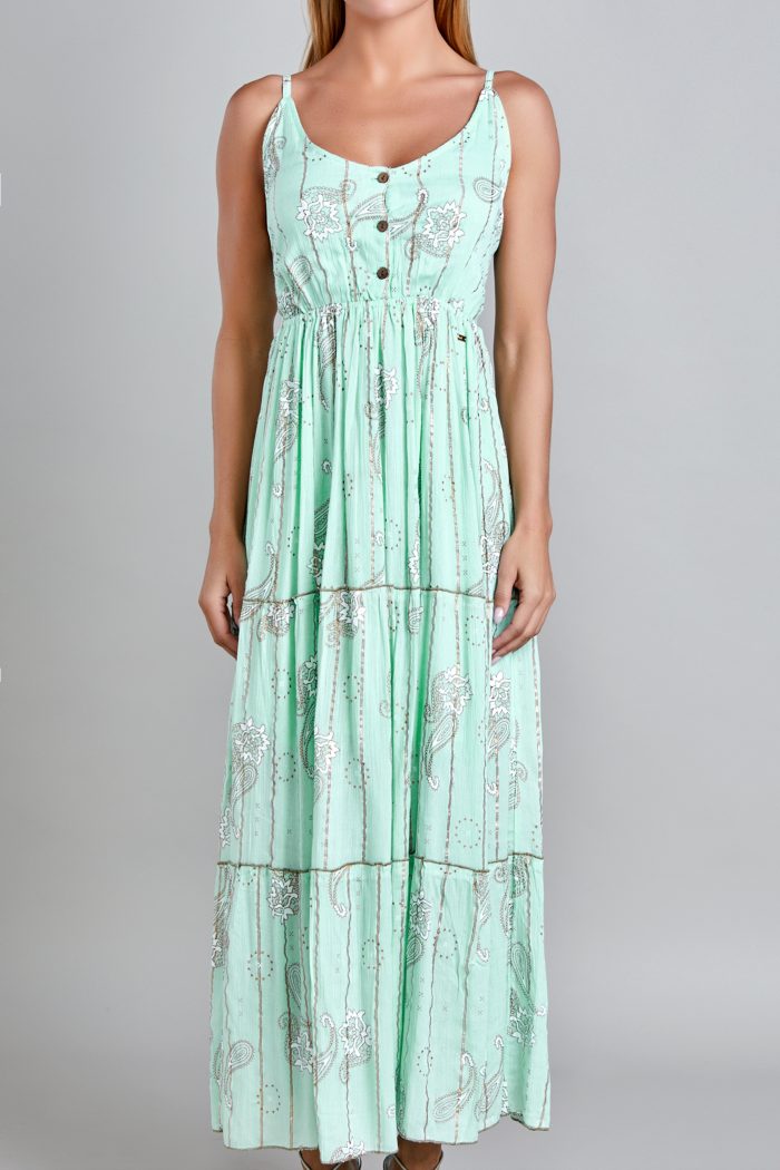 Vestido Con Tirantes Menta Mussi