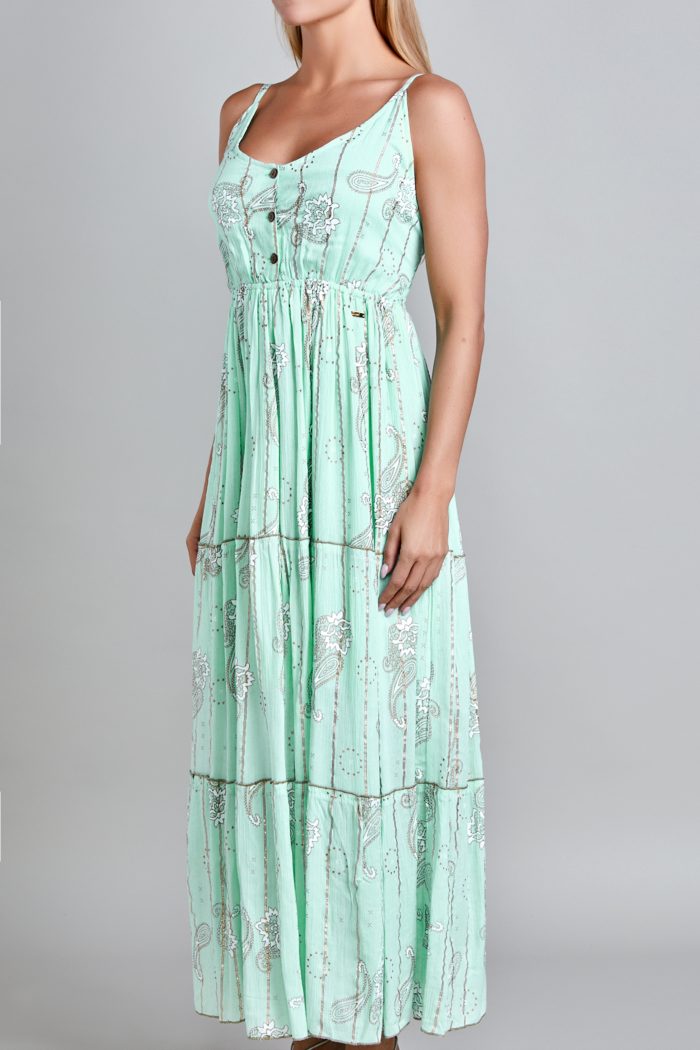 Vestido Con Tirantes Menta Mussi