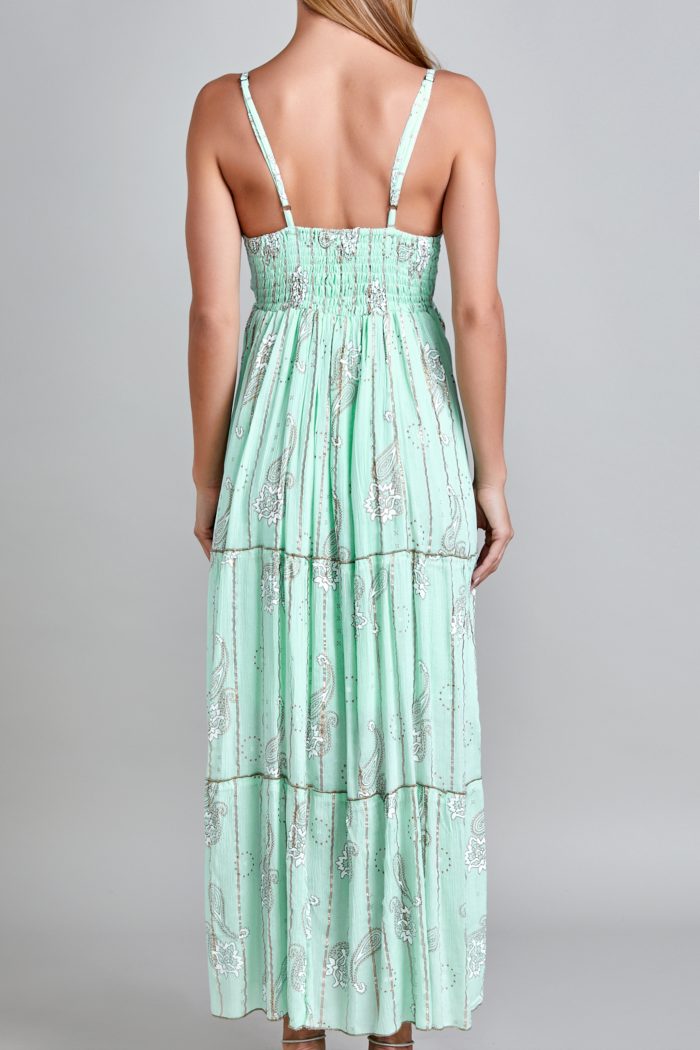 Vestido Con Tirantes Menta Mussi