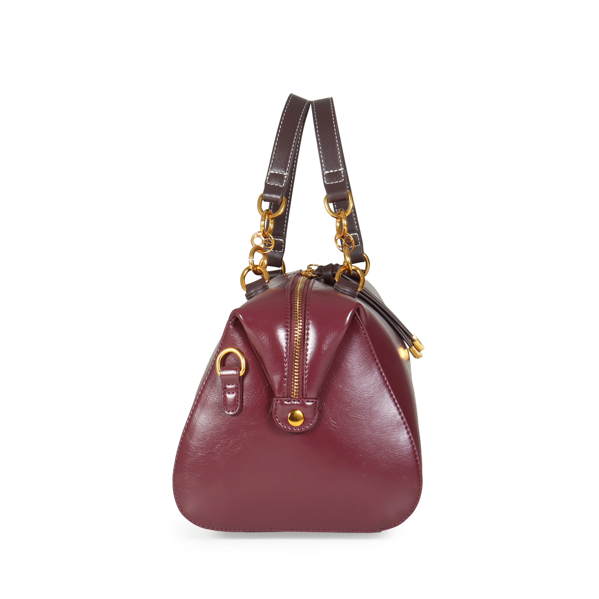 Bolsa Satchel Look Glossy color Rojo Tinto Cloe