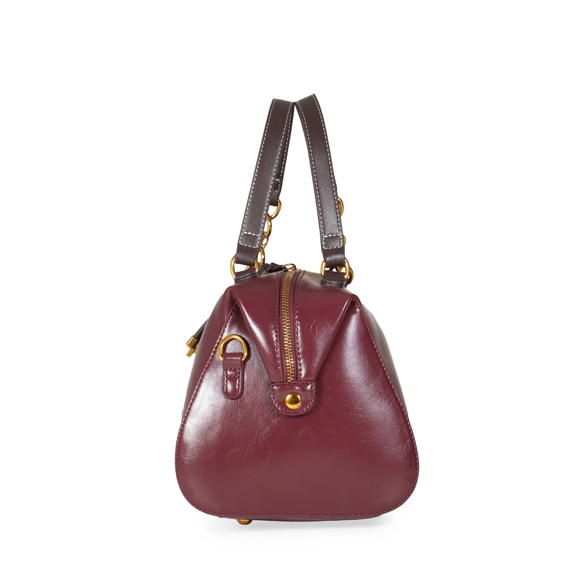 Bolsa Satchel Look Glossy color Rojo Tinto Cloe