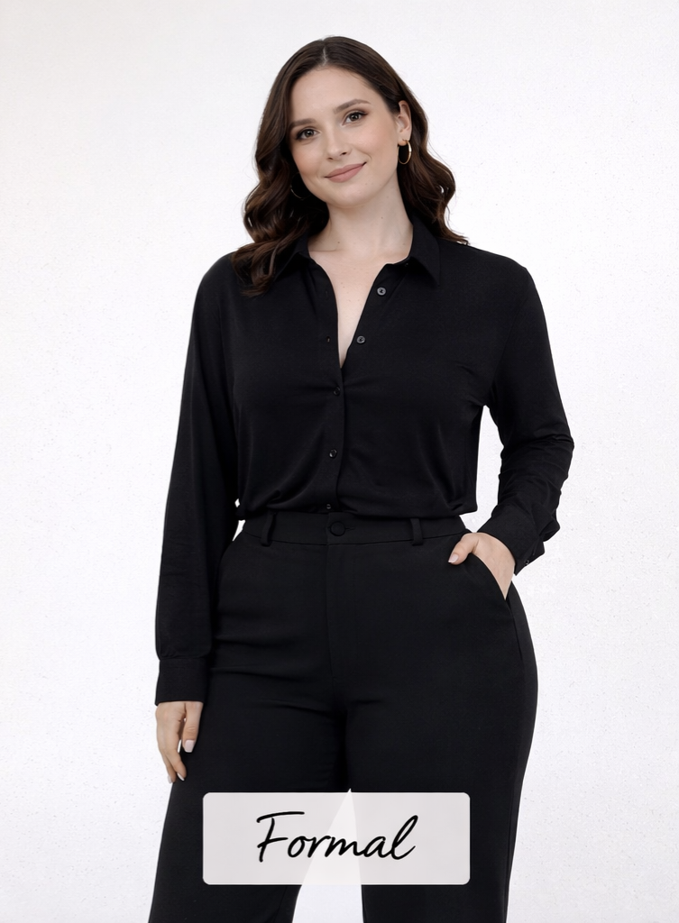 Conjunto de blusa con top negro LC