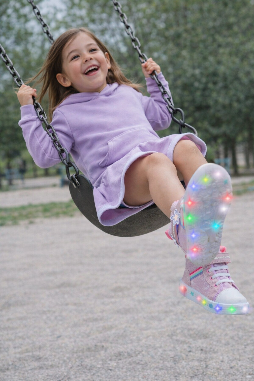 Tenis Con Luz  Arlet Luz Rosa Bubble Gummers