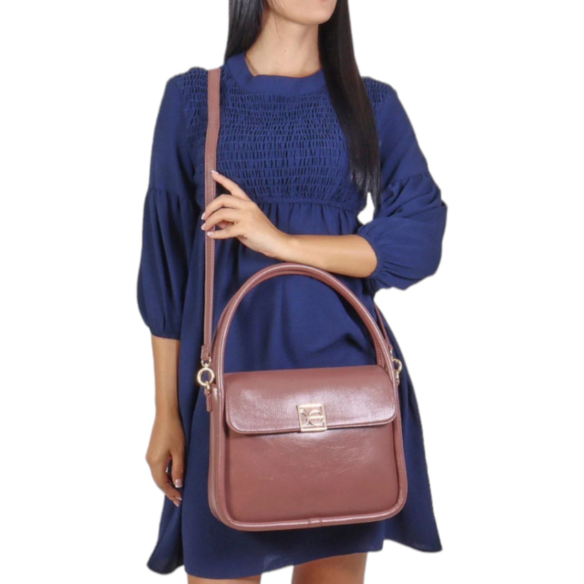 Bolso satchel color fango cloe