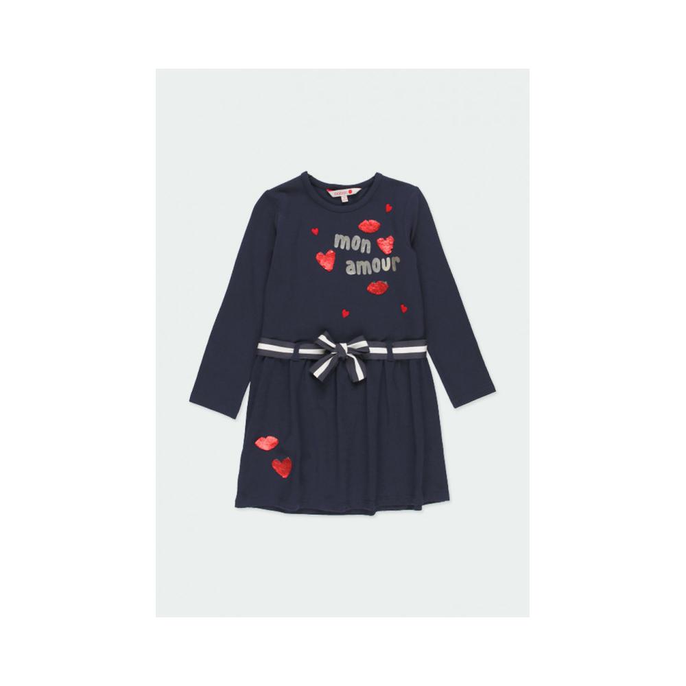 Vestido punto corazones niña BOBOLI