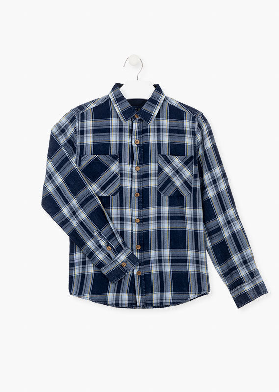 Camisa Cuadros Azul Niño Losan
