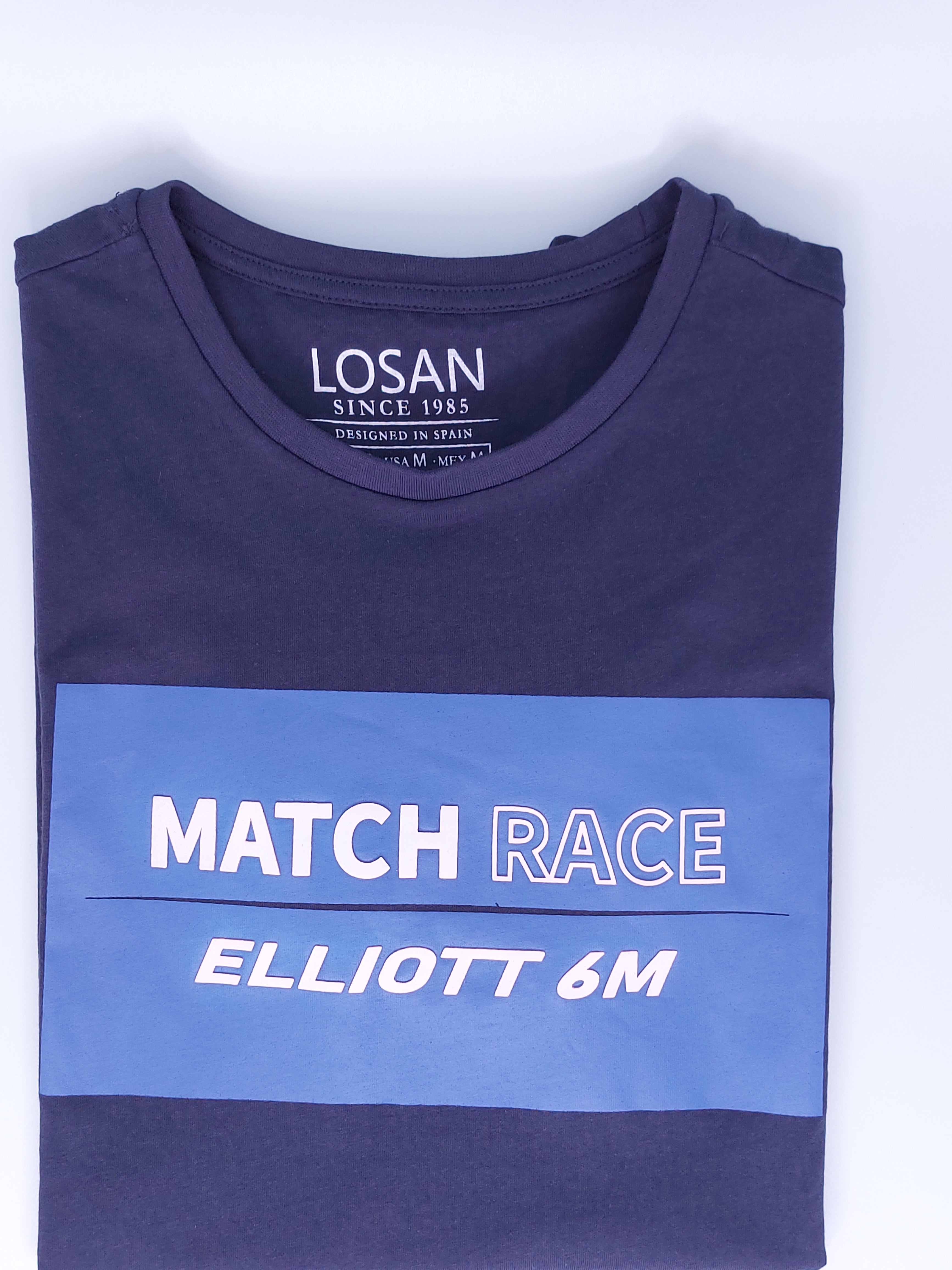 Playera para caballero azul marino "MATCH RACE ELLIOTT 6M" LOSAN.