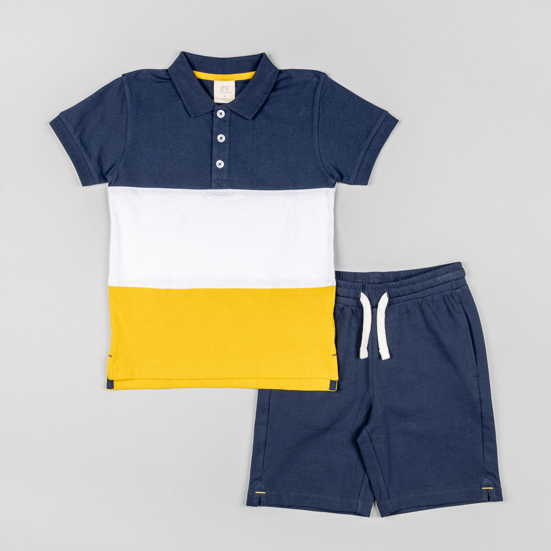 Conjunto De Camiseta Tipo Polo Y Short Para Niño Zippy